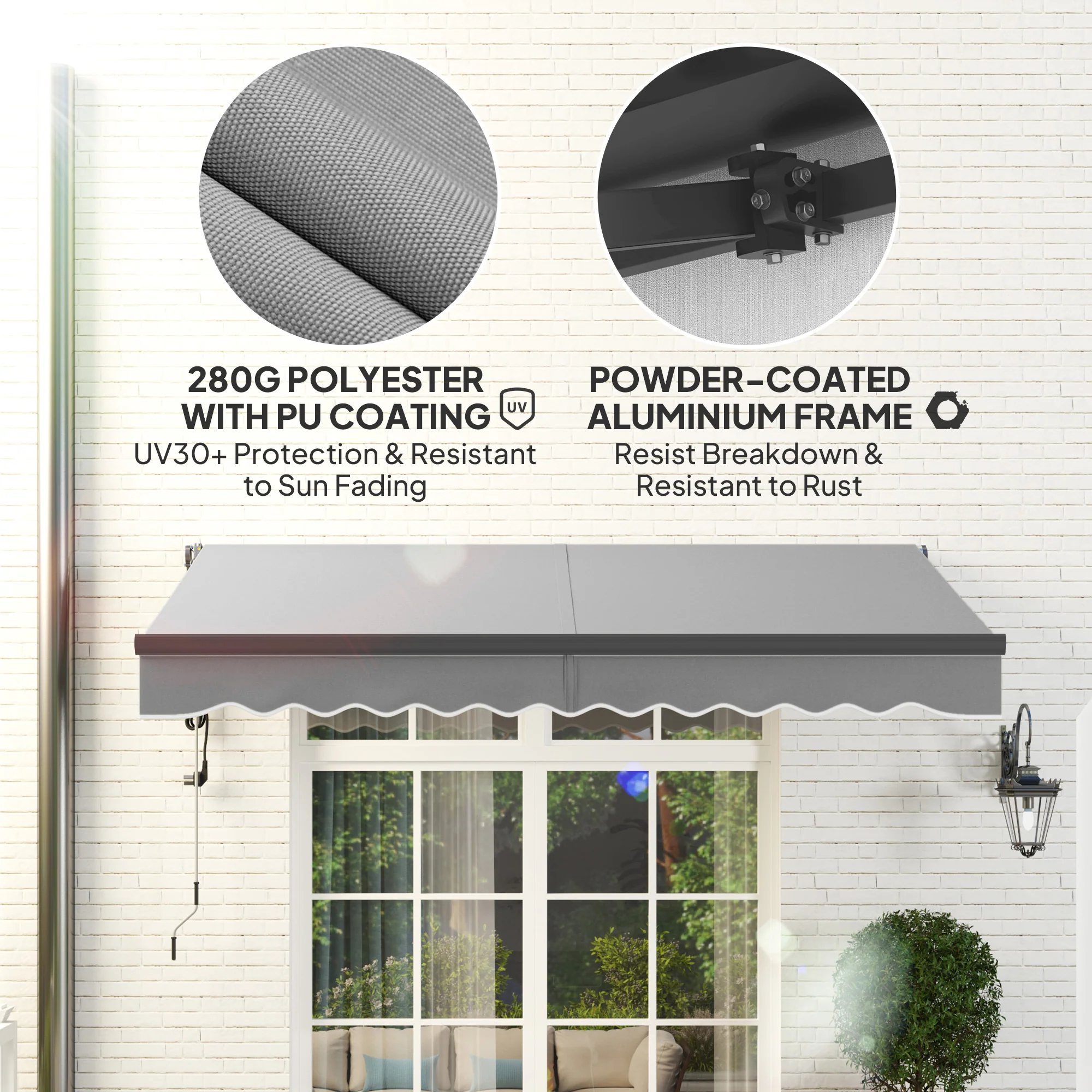 Outsunny 3 X 2.5m Electric Retractable Awning W/ Aluminium Frame - Image 22