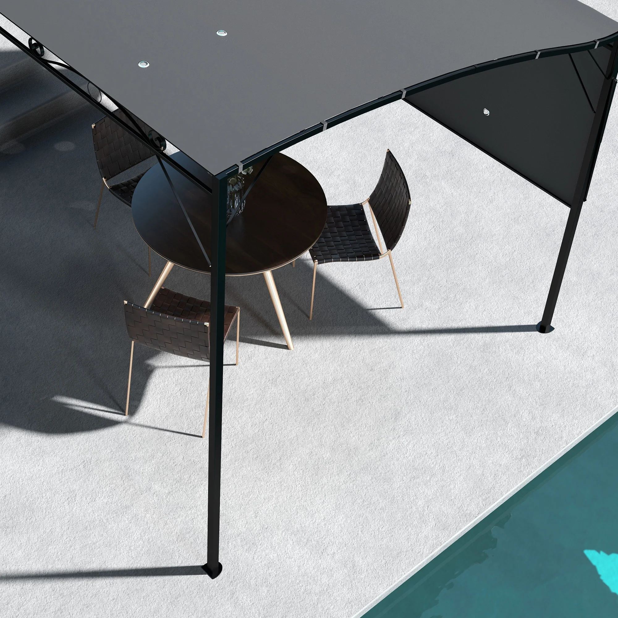 Outsunny 3 X 2.5m Patio Metal Gazebo Pergola Wall Mount Outdoor Shelter, Grey - Image 8