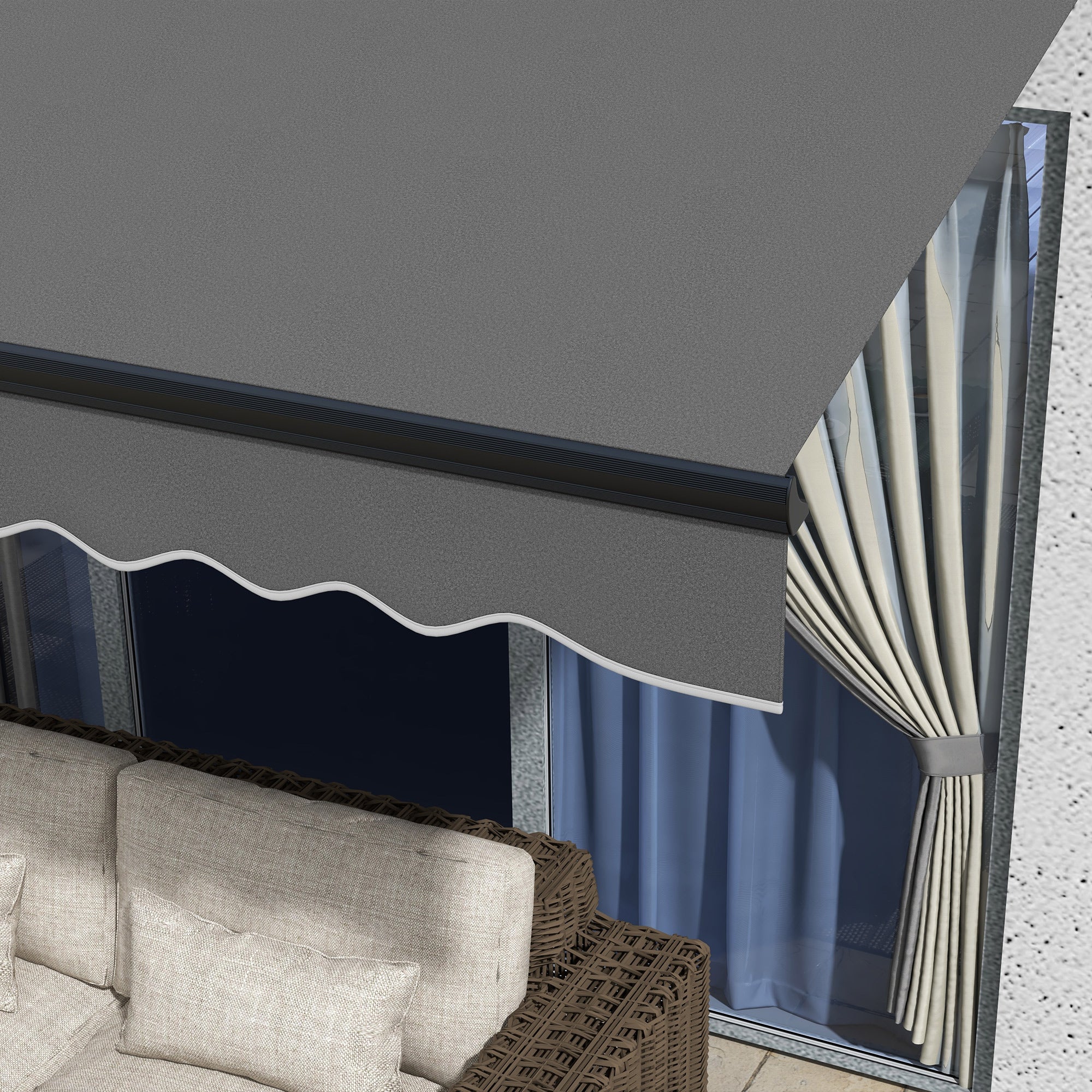 Outsunny 3 X 2m Electric Retractable Awning, Aluminium Frame - Grey - Image 17