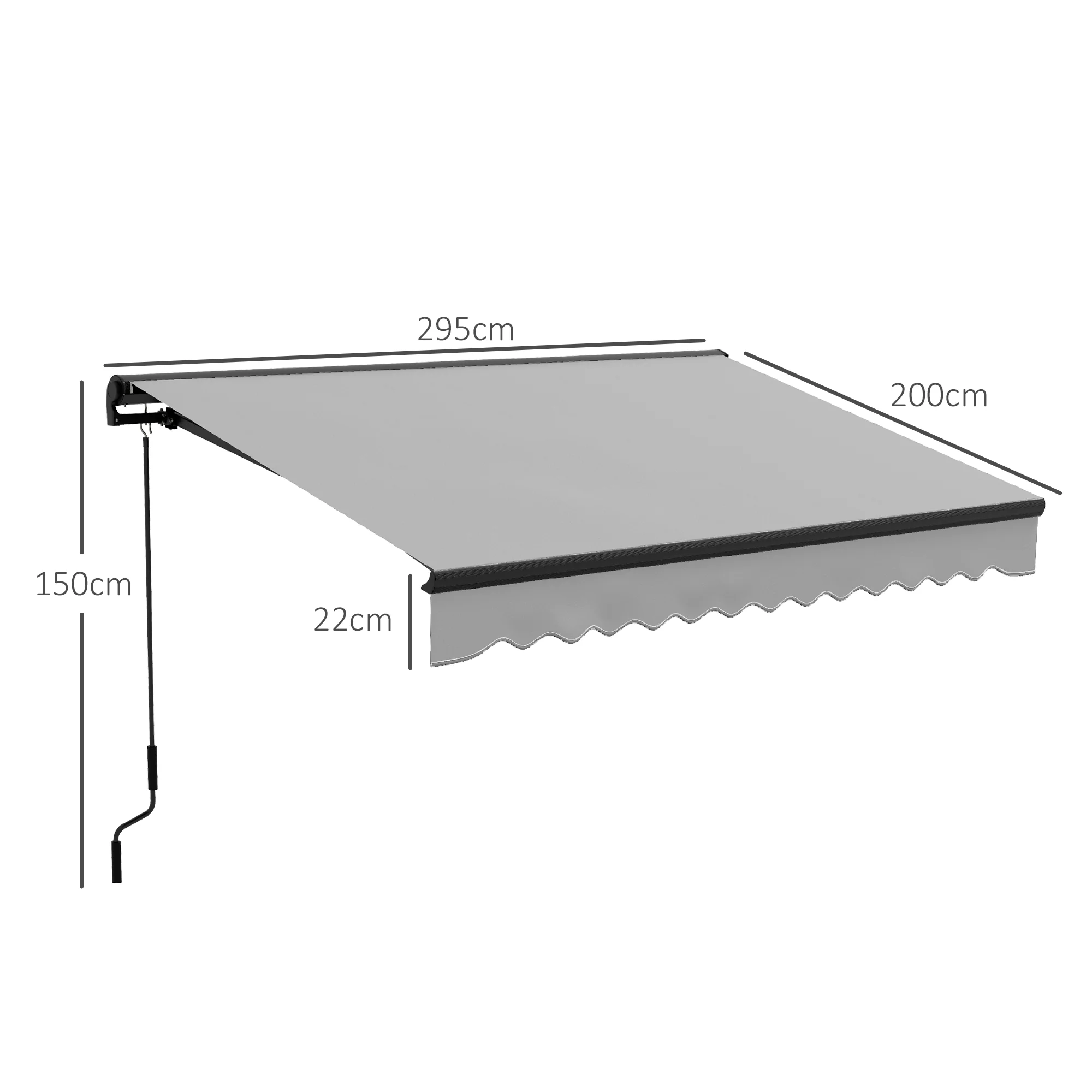 Outsunny 3 X 2m Electric Retractable Awning, Aluminium Frame - Grey - Image 5