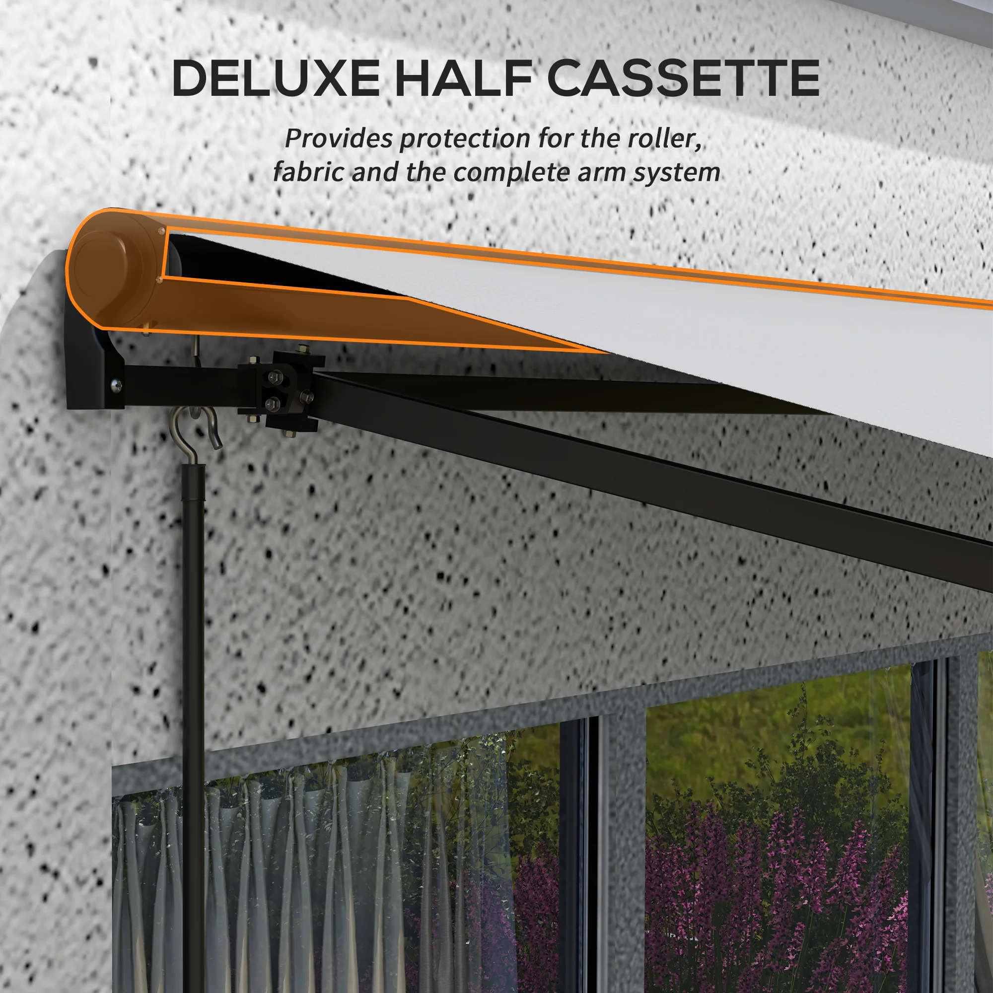 Outsunny 3 X 2m Electric Retractable Awning, Aluminium Frame - Grey - Image 7