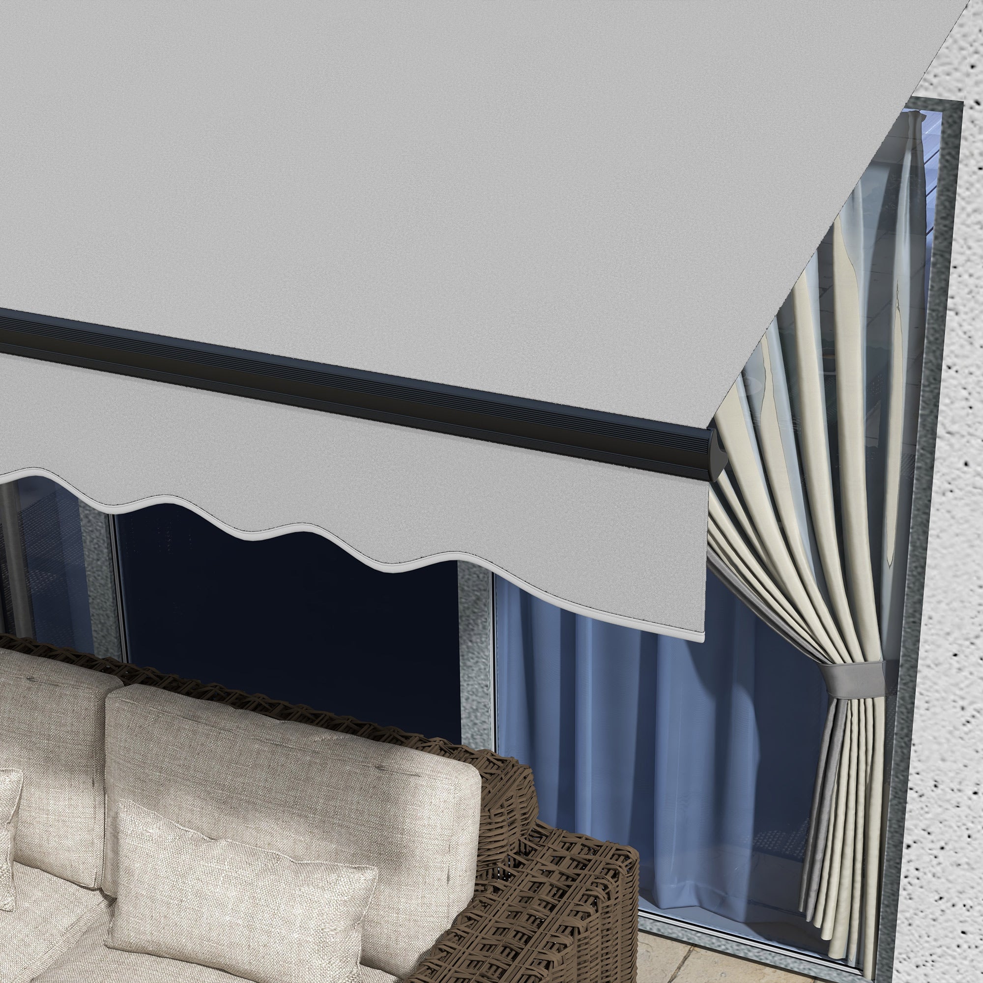 Outsunny 3 X 2m Electric Retractable Awning, Aluminium Frame - Grey - Image 9