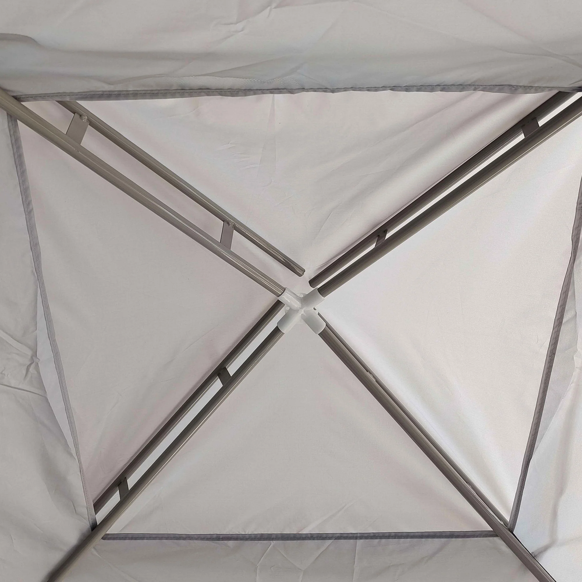 Outsunny 3 x 3 m Gazebo, Netting Party Tent w/ Double Tier Roof, Light Grey - Image 8