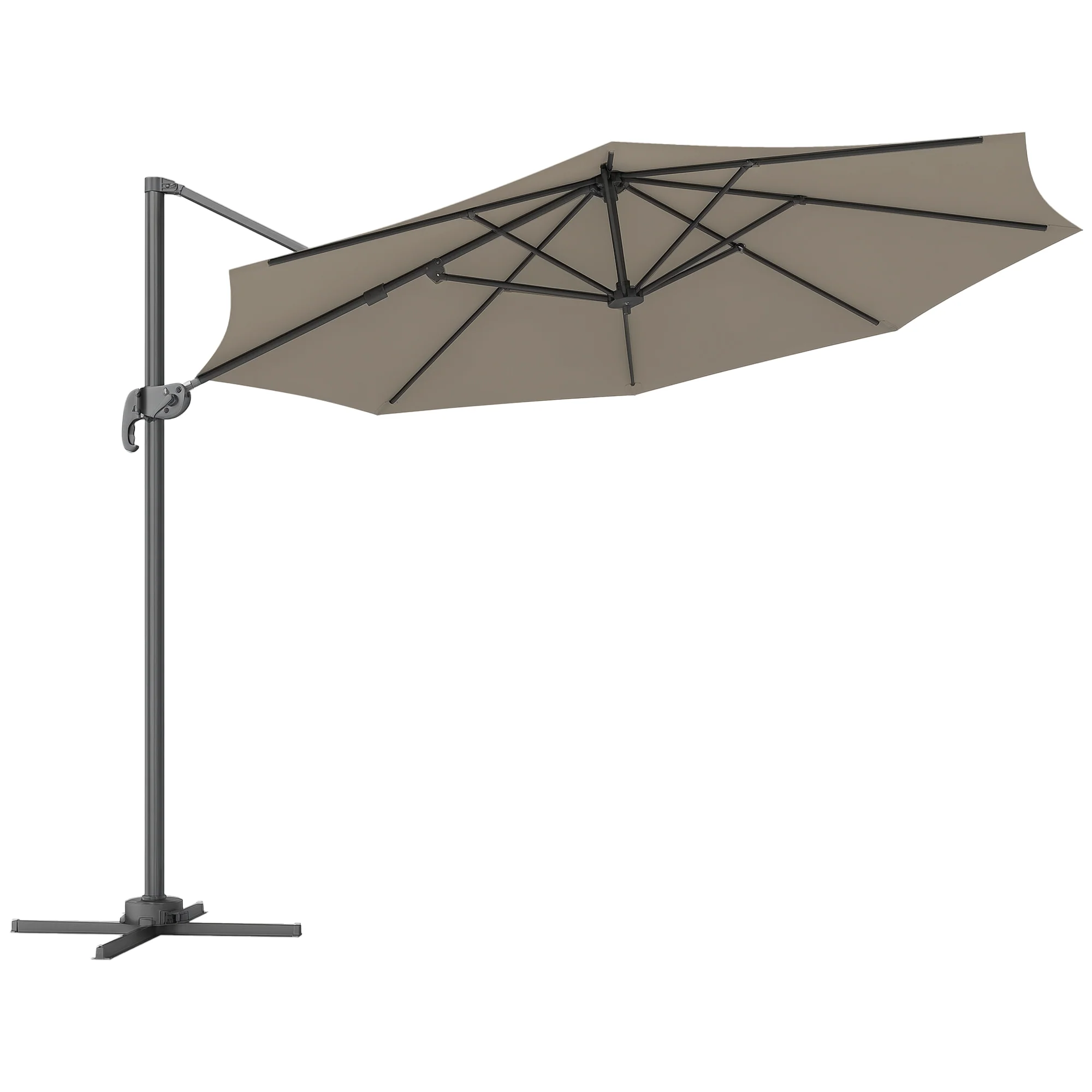 Outsunny 3 X 3(m) Cantilever Parasol Garden Umbrella With Cross Base - Image 10