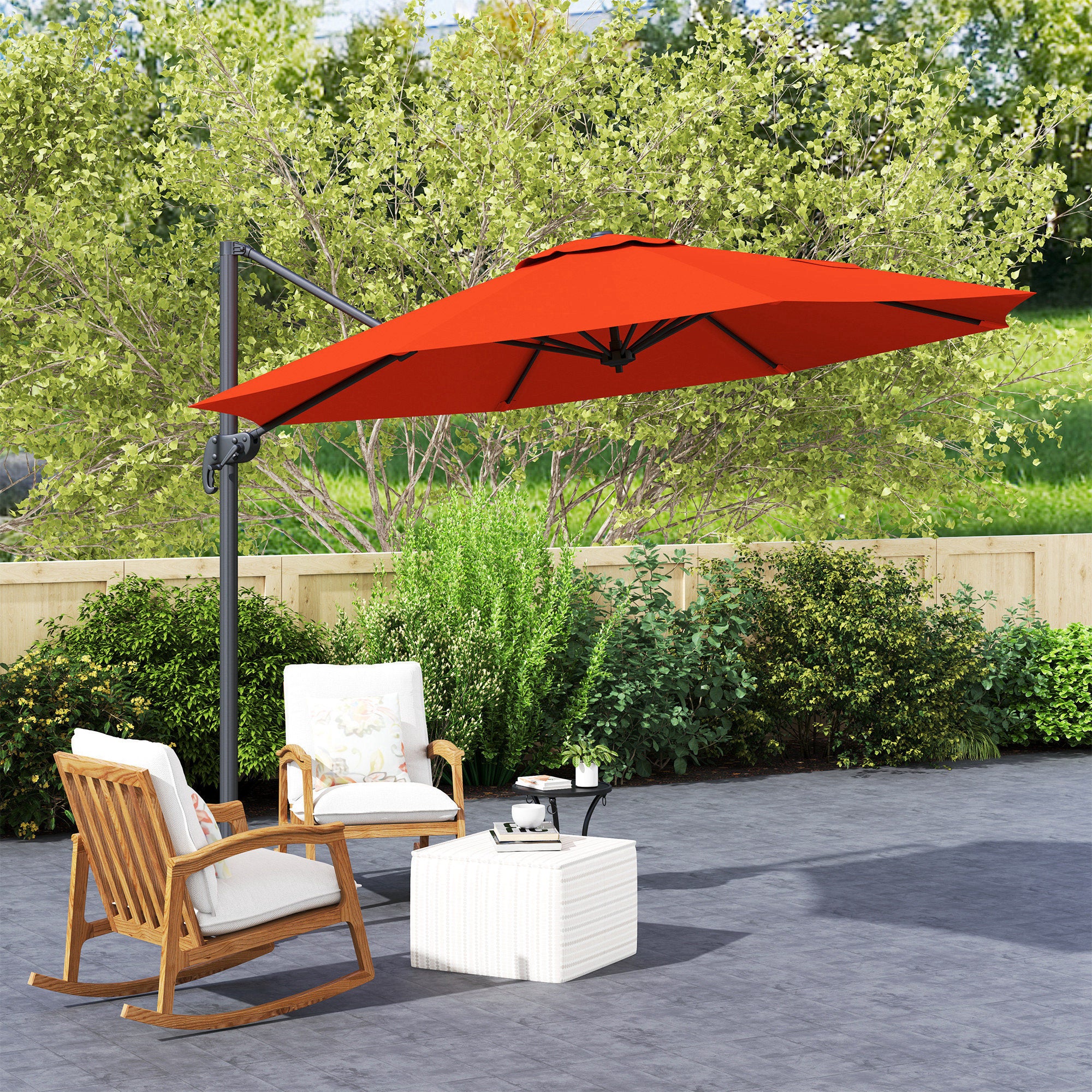 Outsunny 3 X 3(m) Cantilever Parasol Garden Umbrella With Cross Base - Image 27