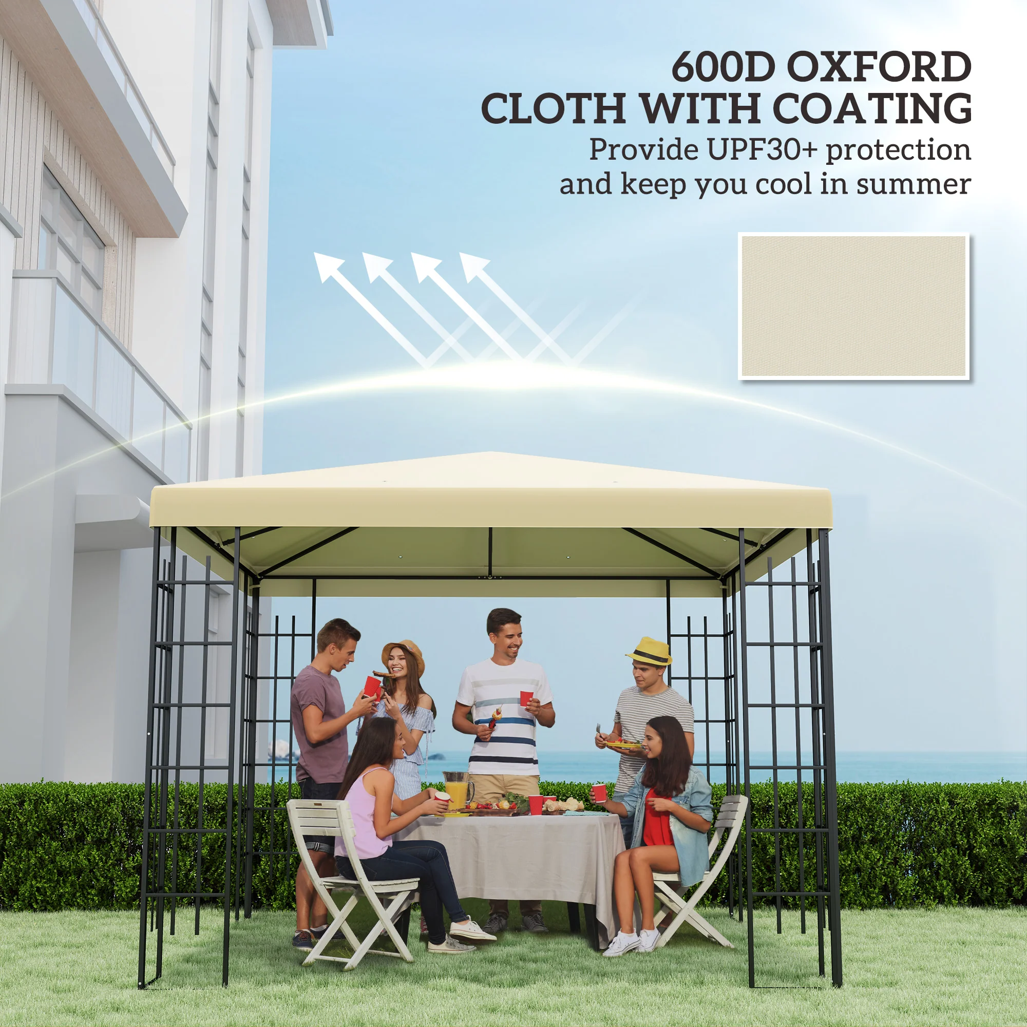 Outsunny 3 x 3(m) Gazebo Canopy Replacement Cover, UPF30+ - Image 15