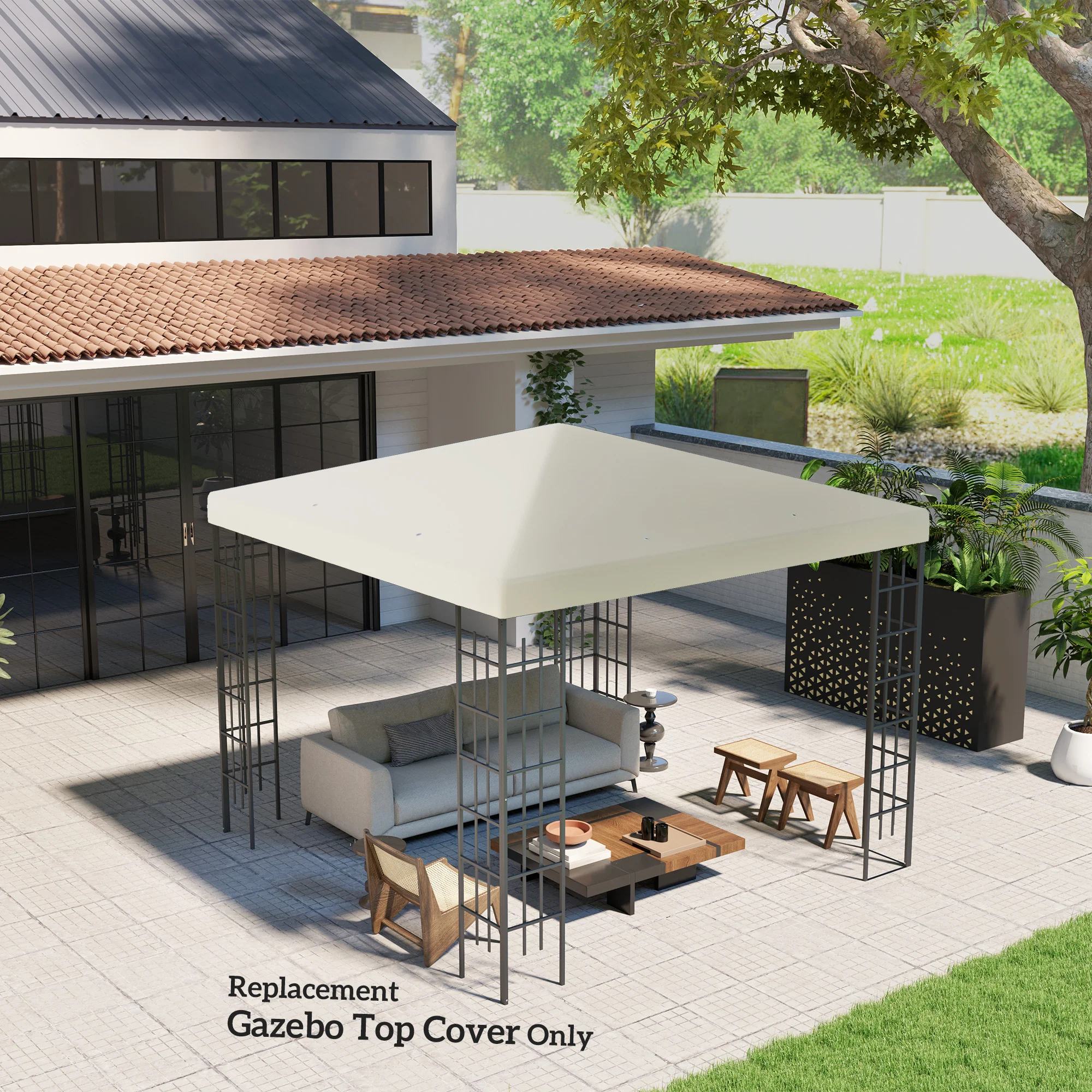 Outsunny 3 x 3(m) Gazebo Canopy Replacement Cover, UPF30+ - Image 16