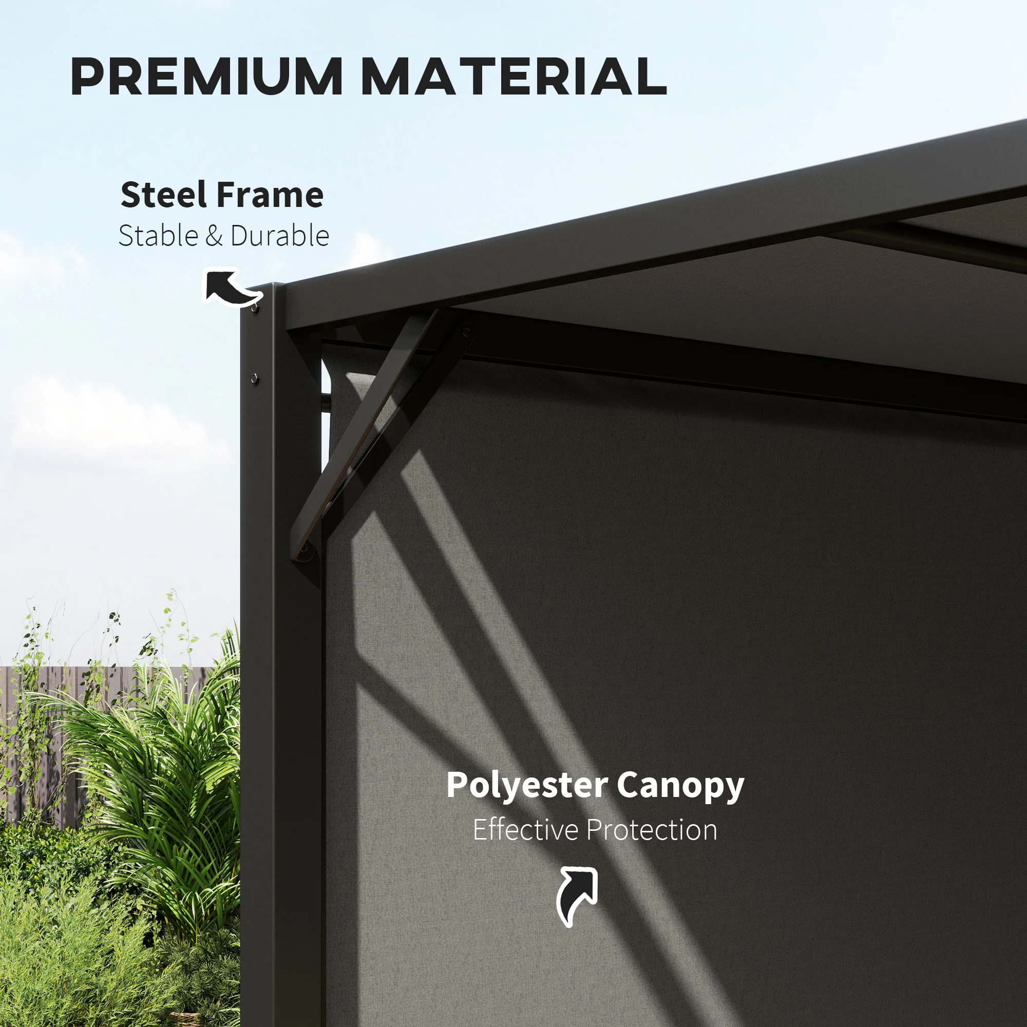 Outsunny 3 x 3(m) Pergola Metal Gazebo Outdoor Sun Shade Shelter Canopy - Image 3