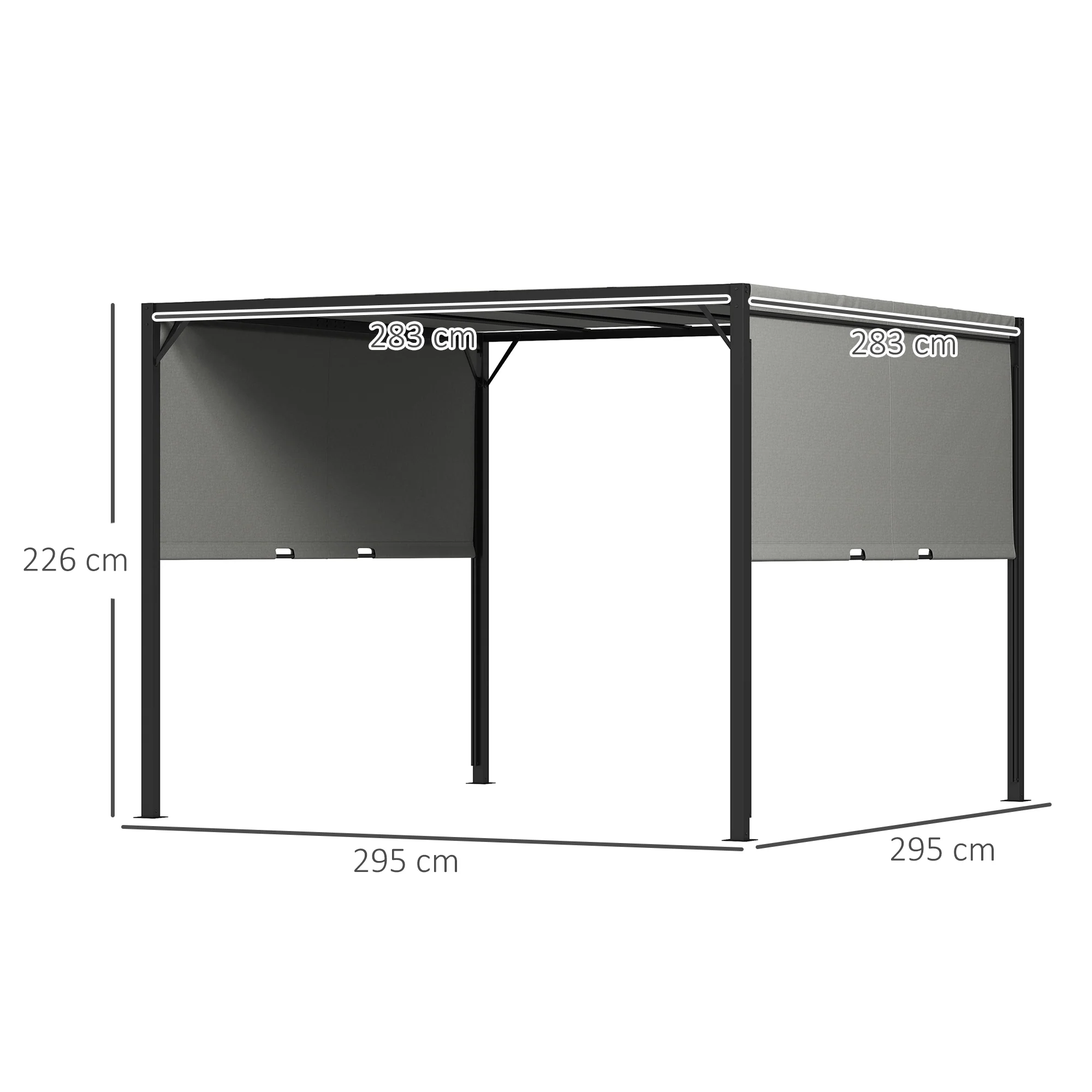 Outsunny 3 x 3(m) Pergola Metal Gazebo Outdoor Sun Shade Shelter Canopy - Image 5