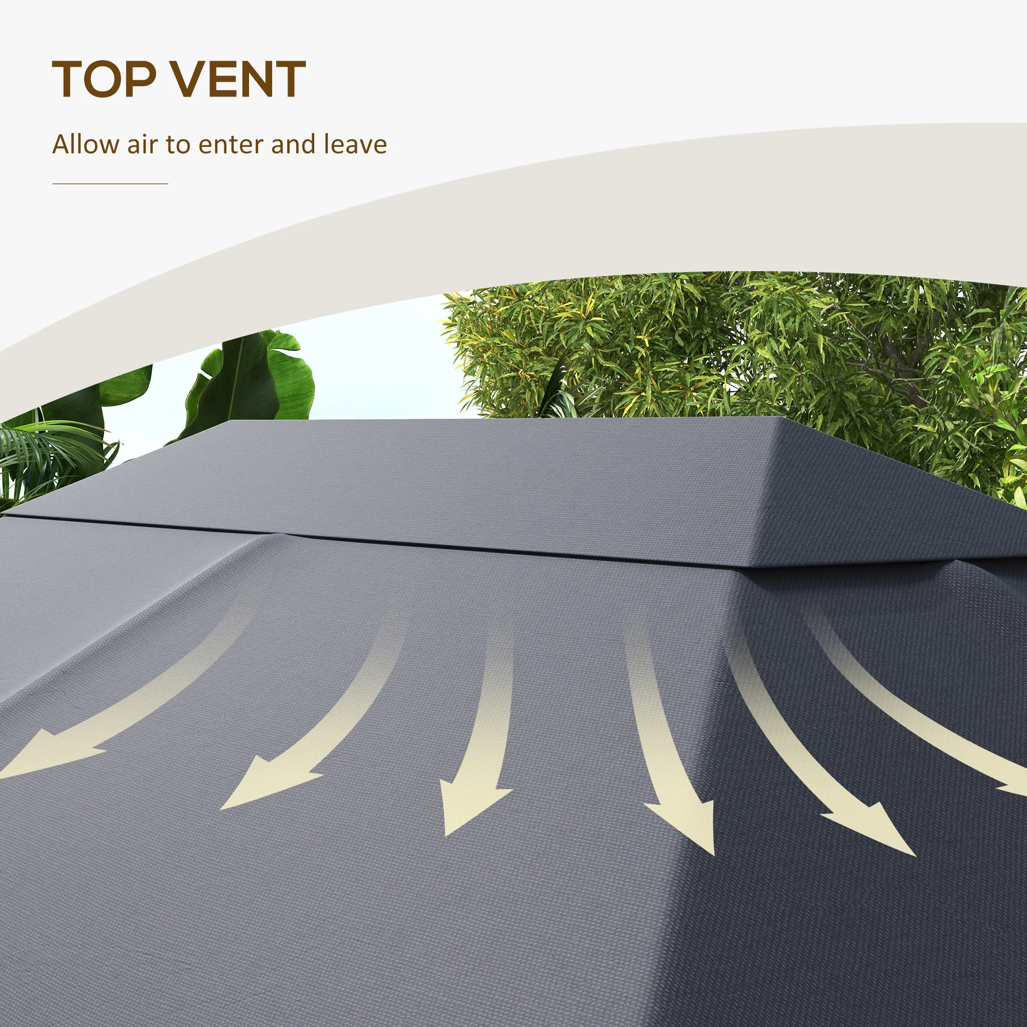 Outsunny 3 X 4m Gazebo Canopy Replacement Gazebo Roof Cover - Grey - Image 13