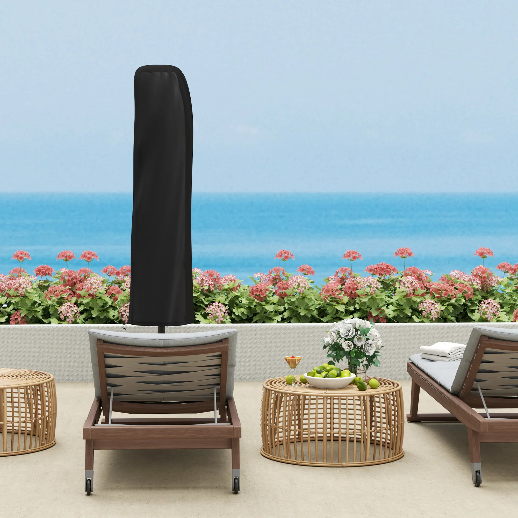 Outsunny 3(m) Cantilever Banana Parasol with Cover Wind Strap UPF50+ - Image 27