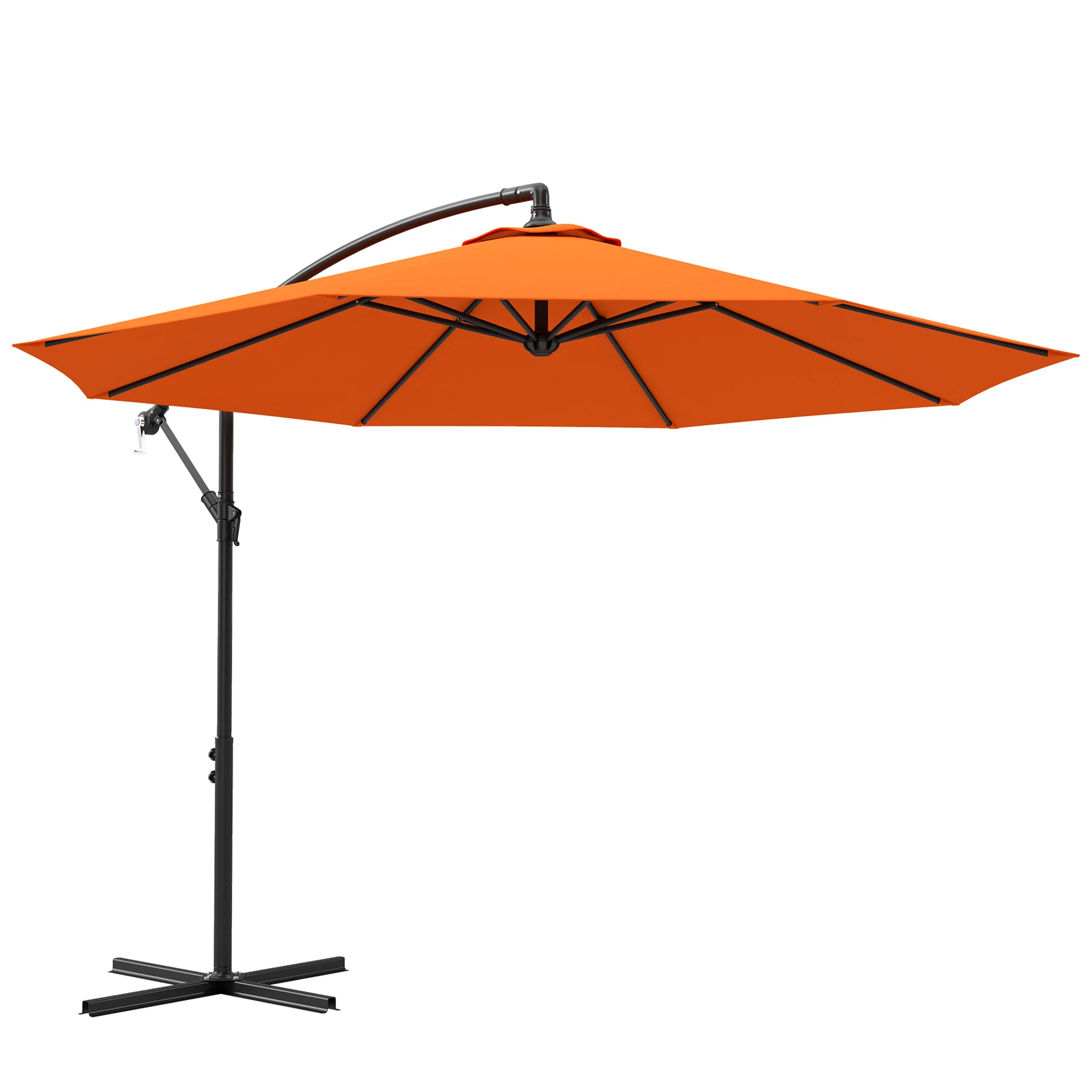 Outsunny 3(m) Cantilever Parasol Banana Umbrella w/ Crank - Image 10