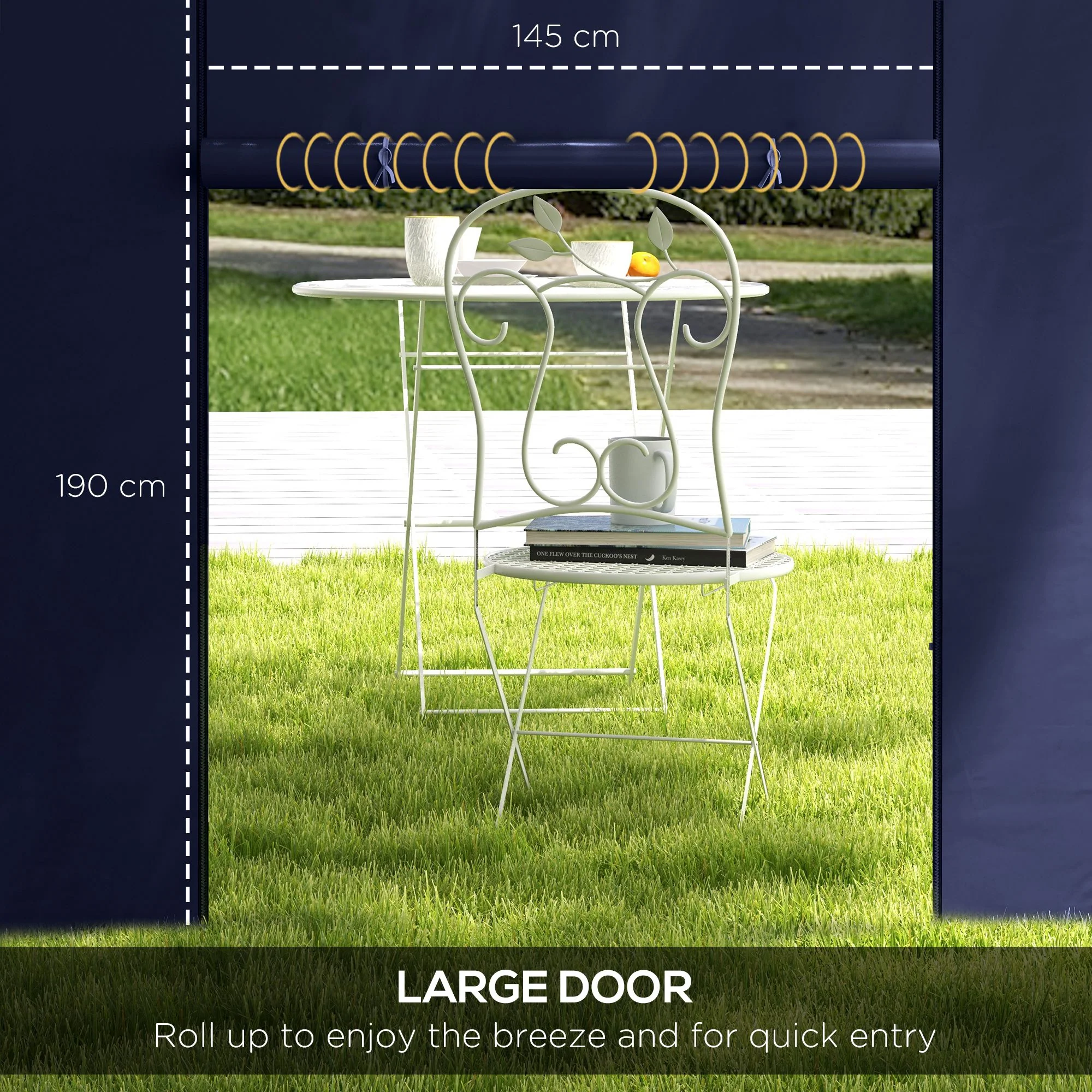 Outsunny 3x3(m) Or 3x6m Pop Up Gazebo Side Panels Replacement, 2 Pack, Blue - Image 4