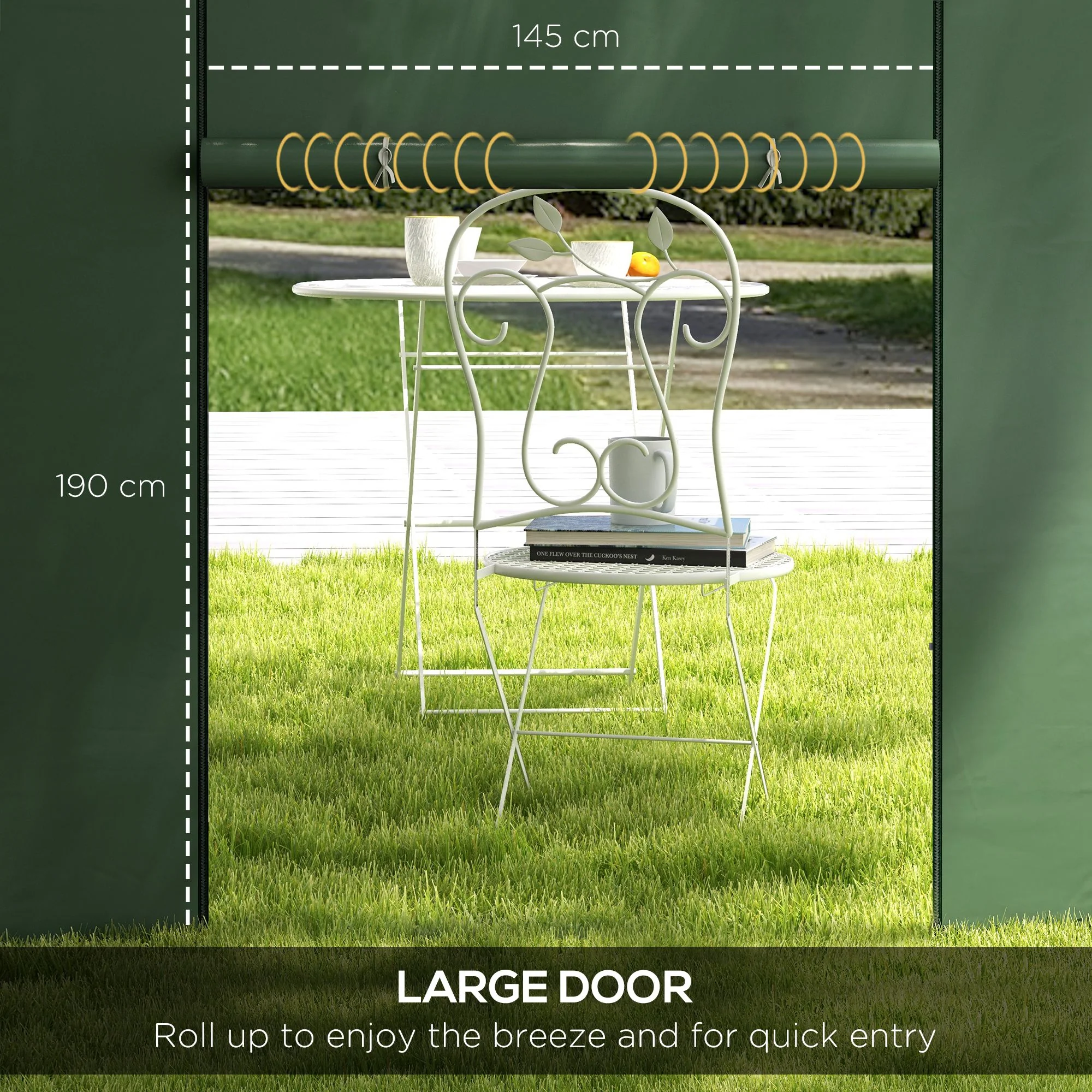 Outsunny 3x3(m) or 3x6m Pop Up Gazebo Side Panels Replacement, 2 Pack, Green - Image 4