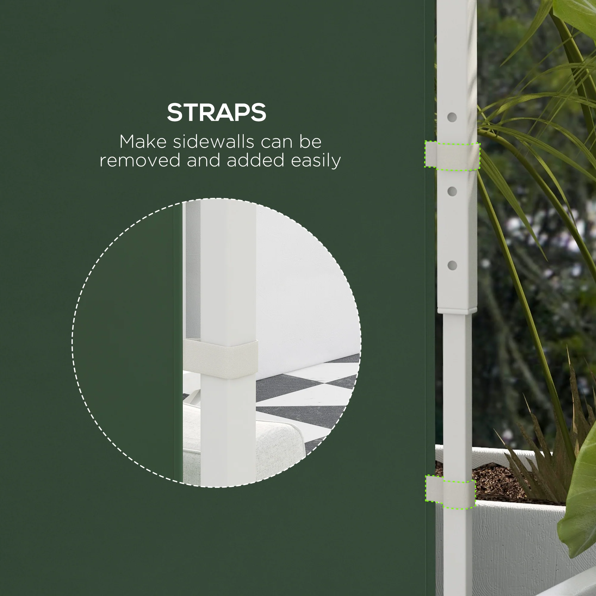 Outsunny 3x3(m) or 3x6m Pop Up Gazebo Side Panels Replacement, 2 Pack, Green - Image 7