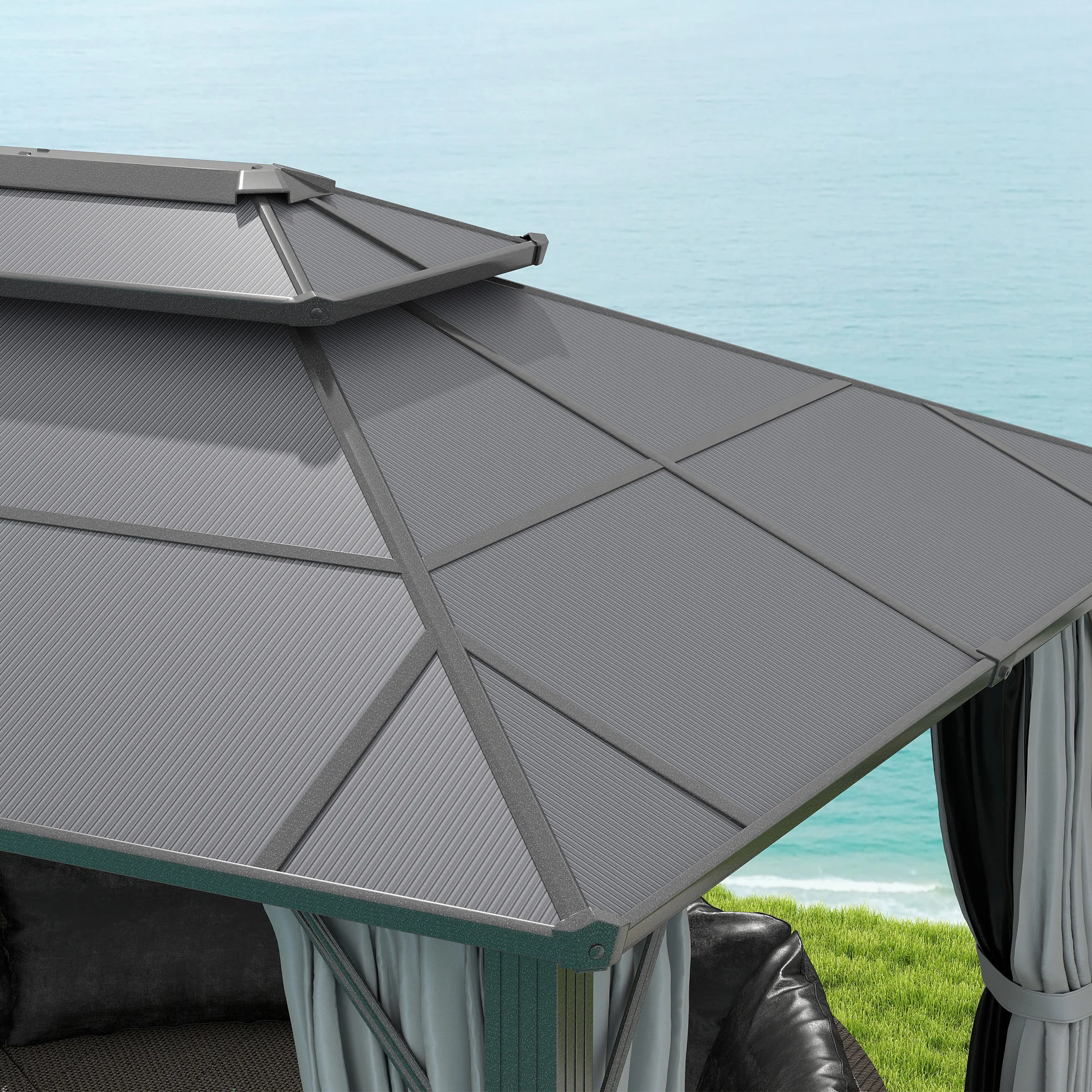 Outsunny 3x4m Polycarbonate Hardtop Gazebo with Aluminium Frame - Image 18