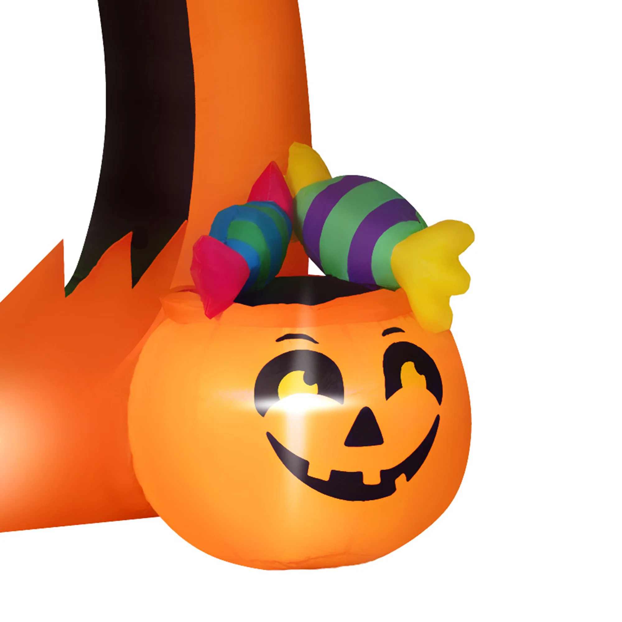Outsunny 4.9FT Tall Halloween Inflatable Pumpkin Archway w/ Cute Ghost - Image 9