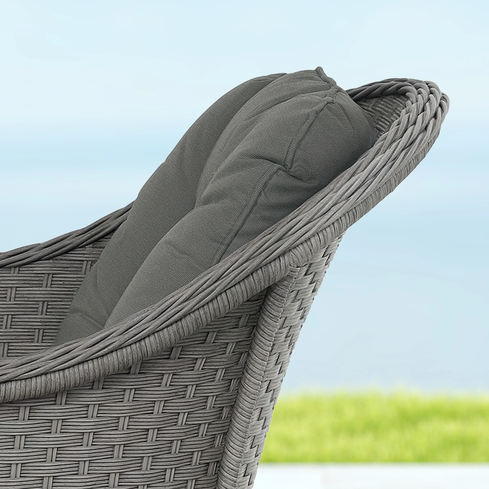 Outsunny 4 PCS Rattan Garden Furniture, Padded Cushions Conversation Sofa Set - Image 9