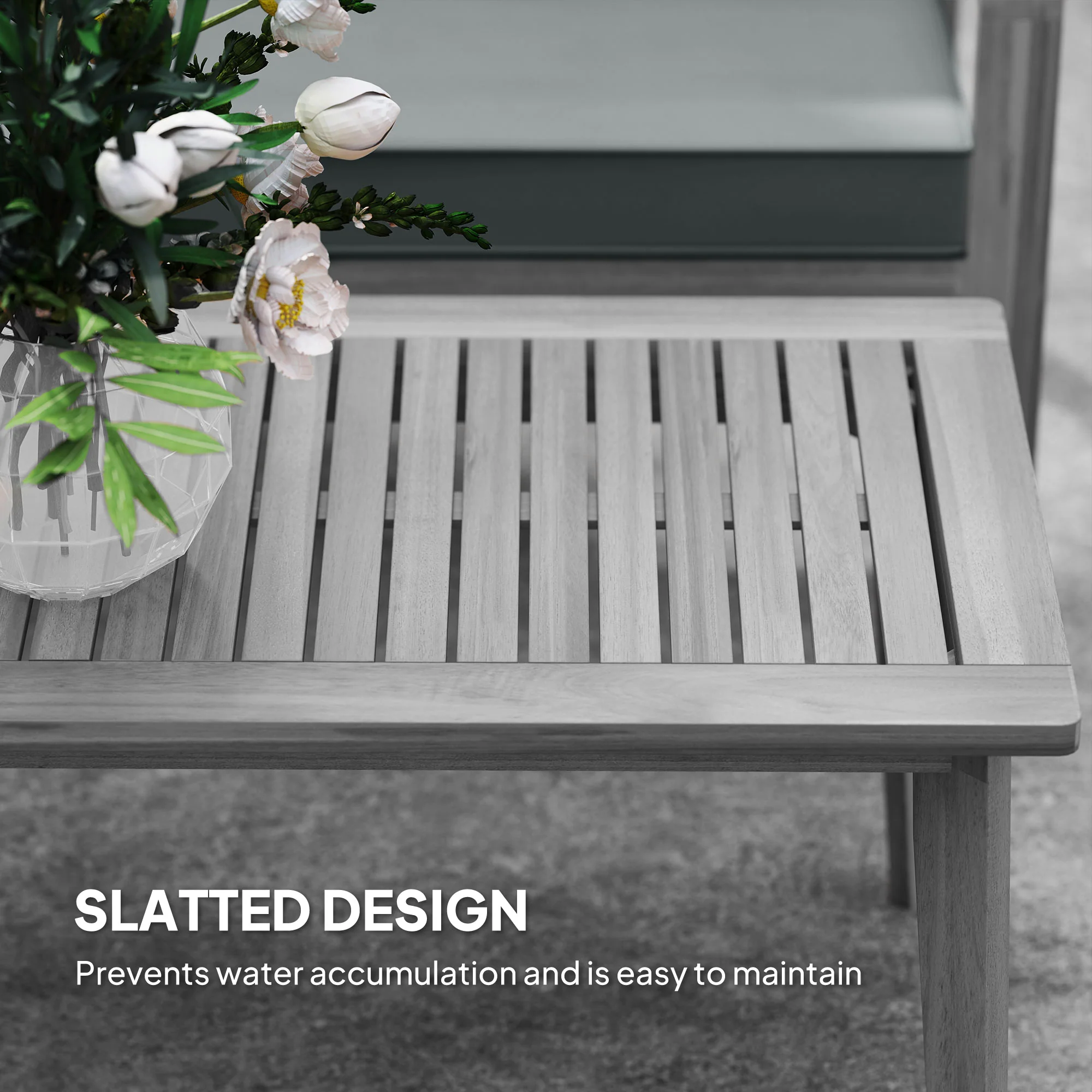 Outsunny 4 Pieces Wooden Garden Furniture Set With Cushions - Image 7