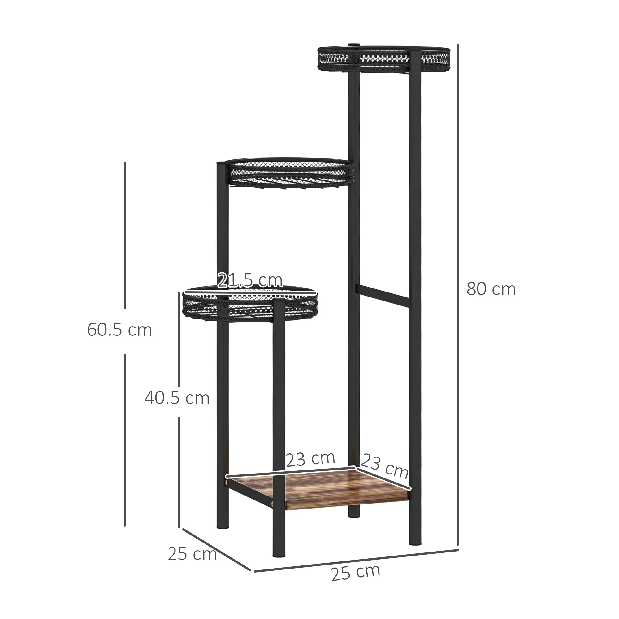 Outsunny 4 Tiered Plant Pot Stand, Metal Plant Shelf For Living Room - Image 5