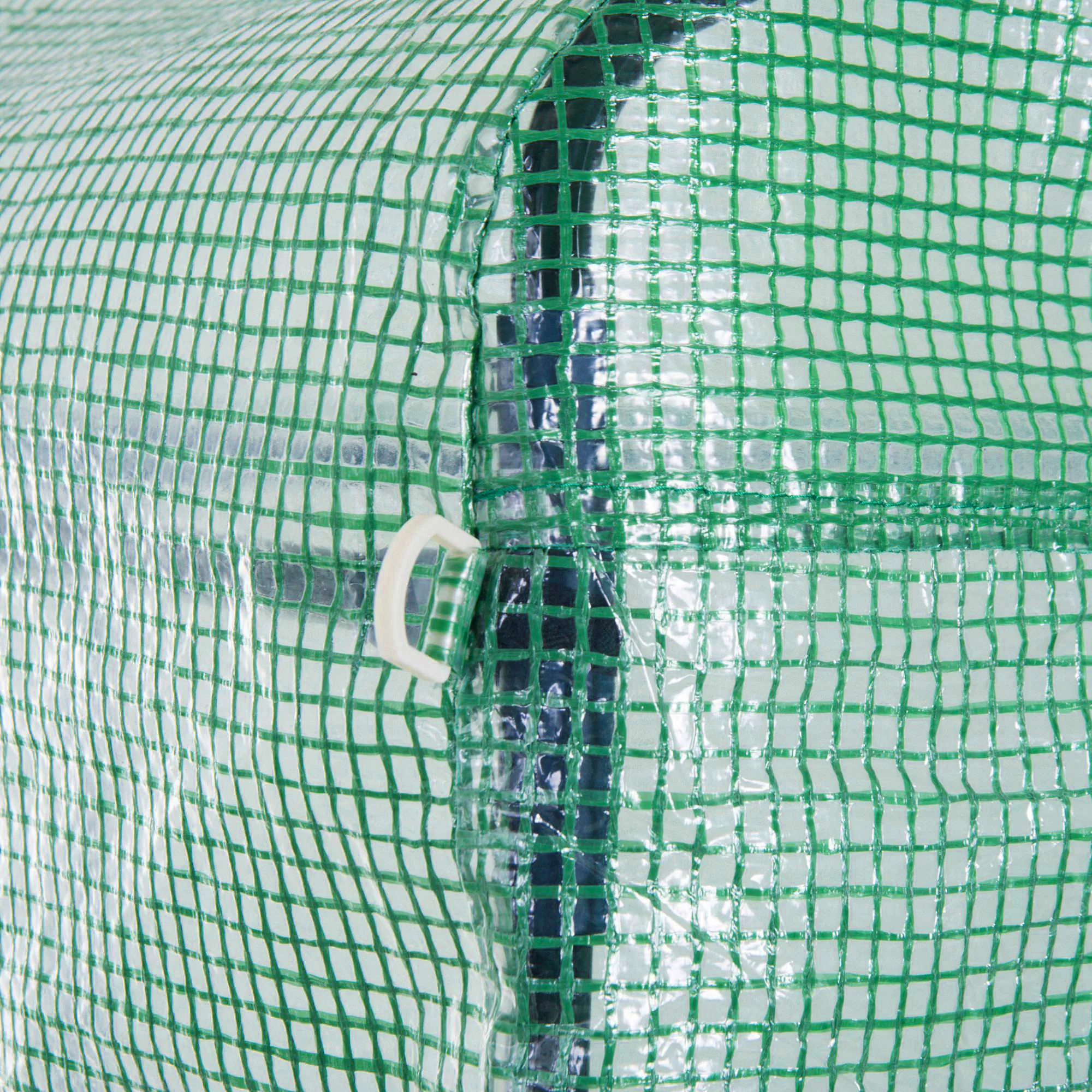 Outsunny 4 x 3 x 2 m Polytunnel Greenhouse Pollytunnel Tent Steel Frame Green - Image 9
