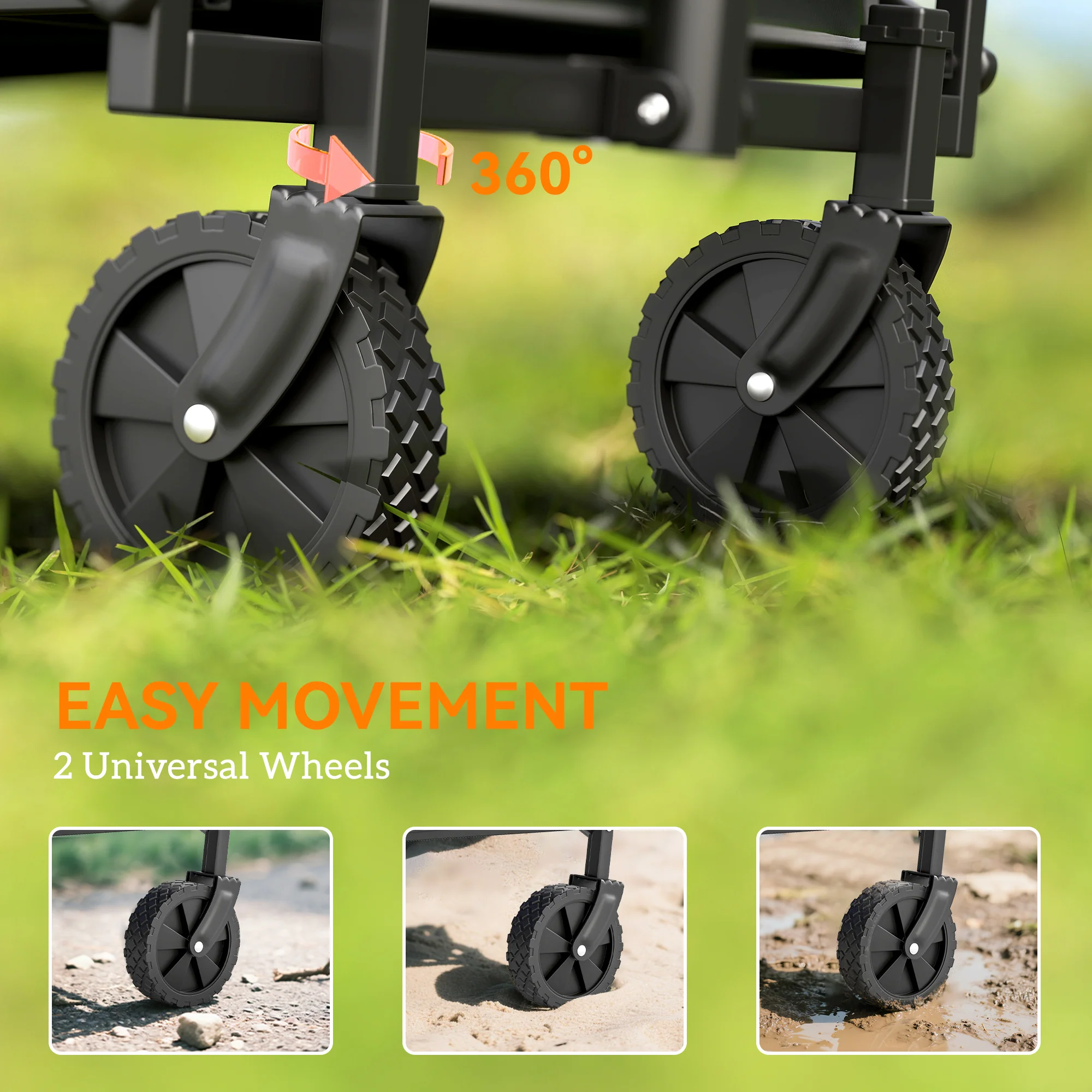 Outsunny 41L Festival Trolley, 60kg Heavy Duty Folding Trolley Cart - Image 34