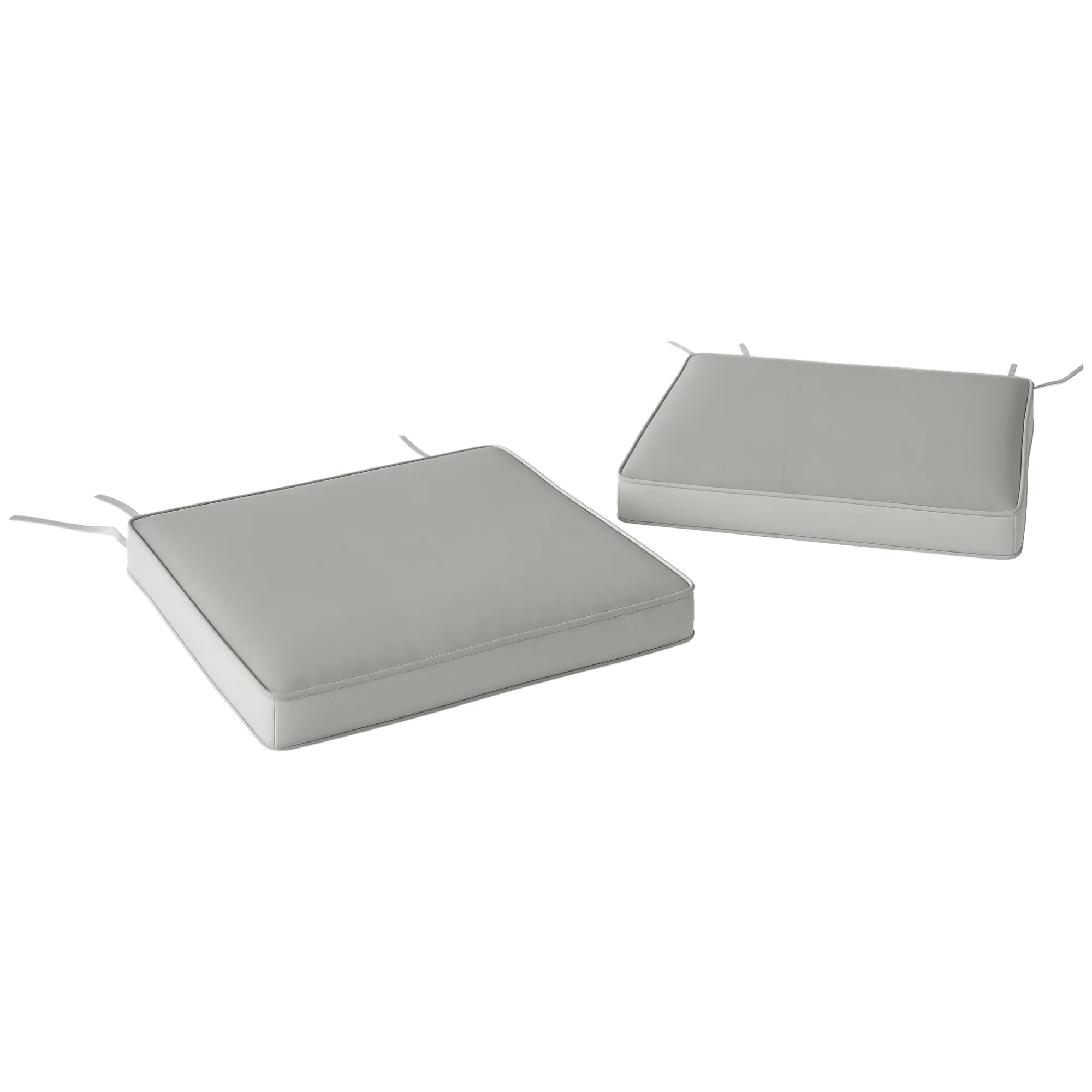 Outsunny 45 x 45cm Replacement Garden Seat Cushion Pad with Ties, Light Grey