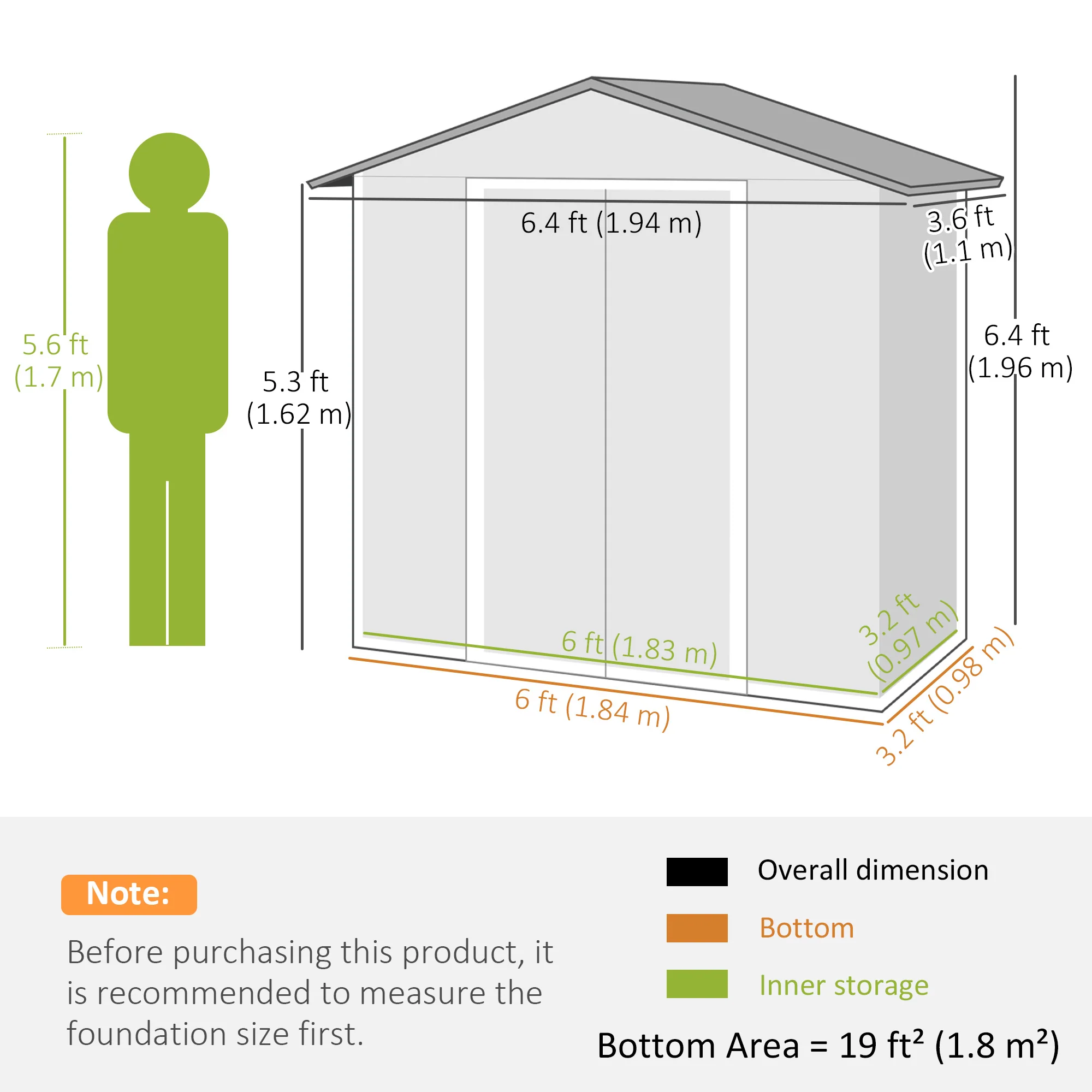 Outsunny 6.5x3.5ft Metal Garden Shed For Garden, Brown Wood Effect - Image 5