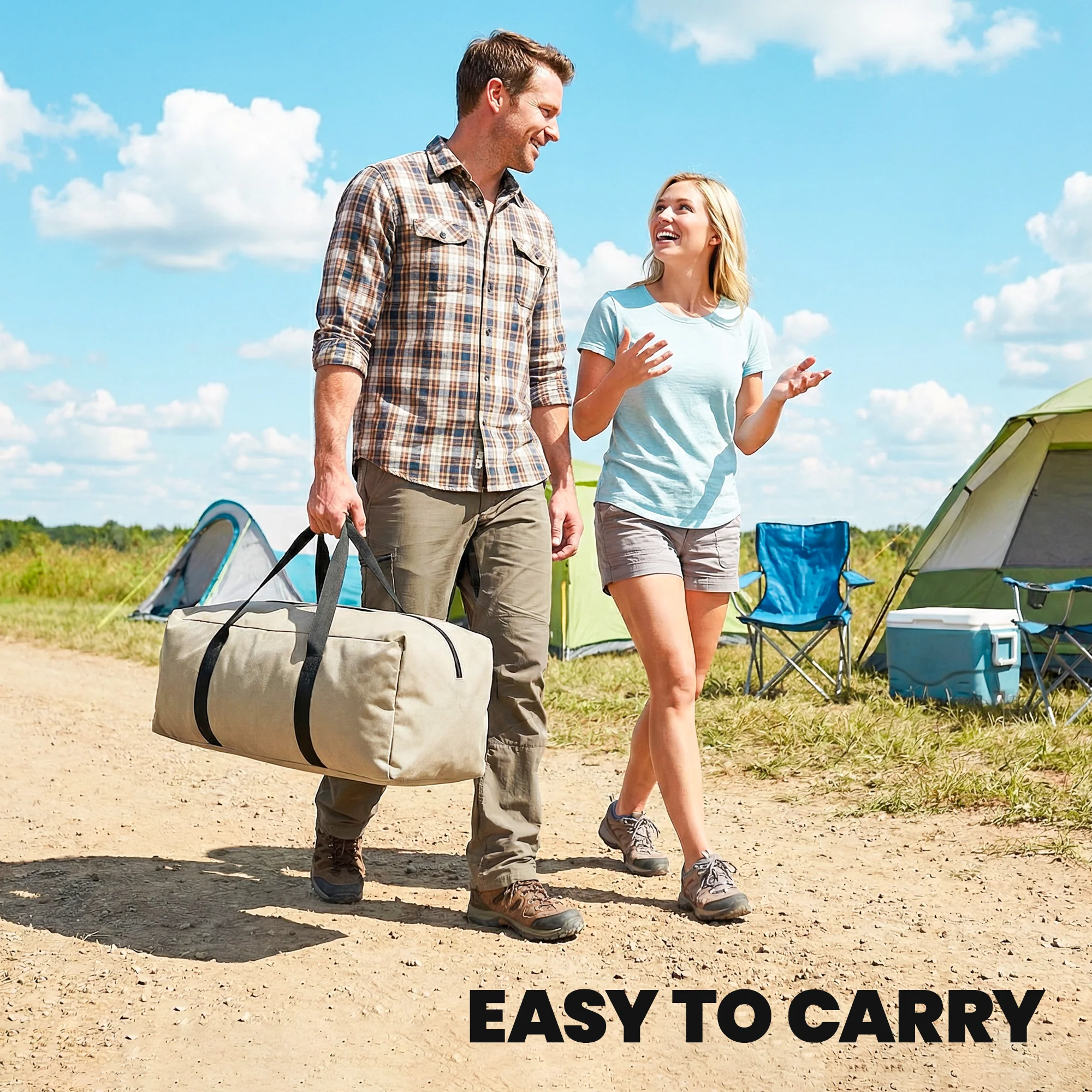 Outsunny 6-7 Person Large Family Party Camping Tent W/ Carrying Bag, Khaki - Image 8