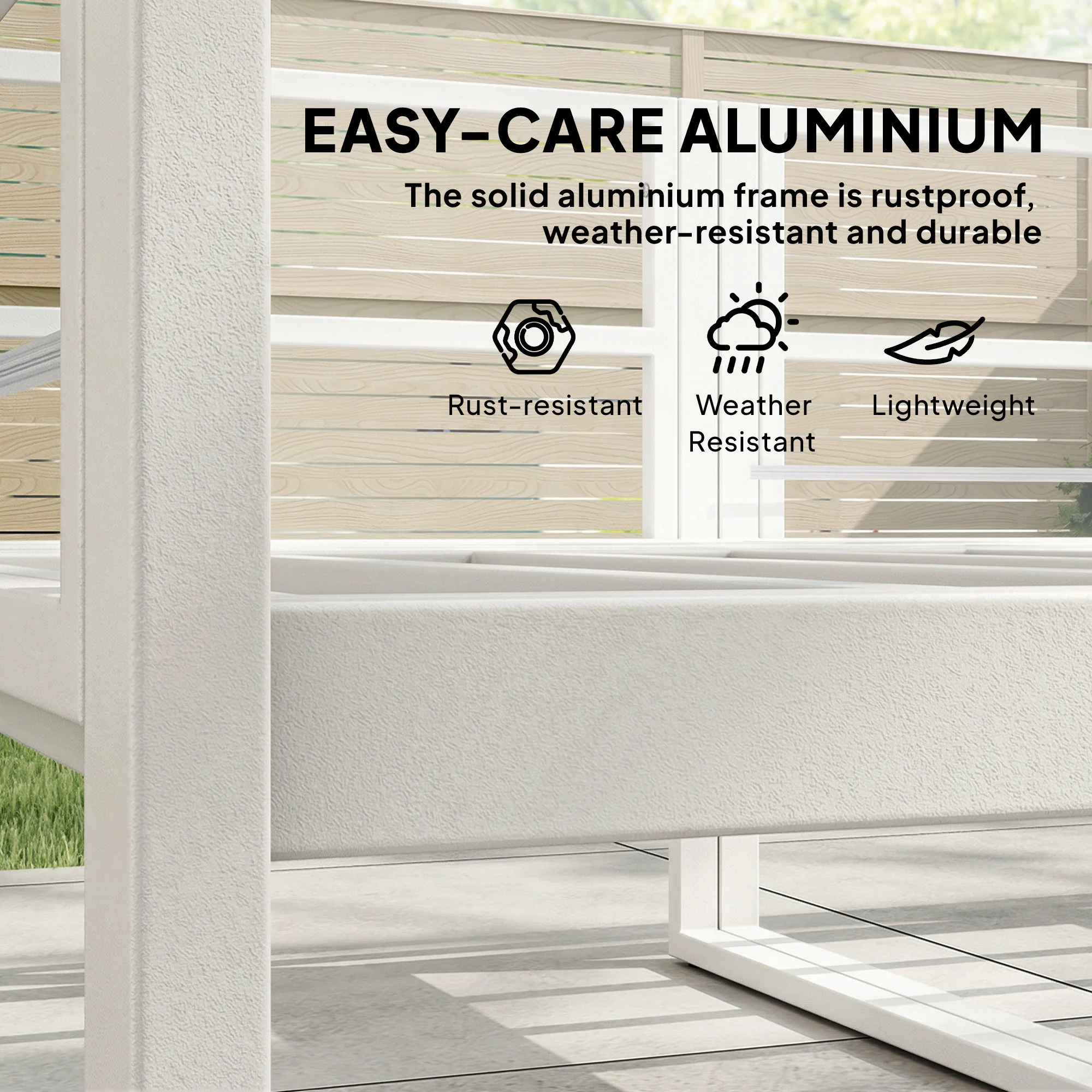 Outsunny 6 Seater Aluminium Garden Furniture Set with Table, Cushions, Grey - Image 4