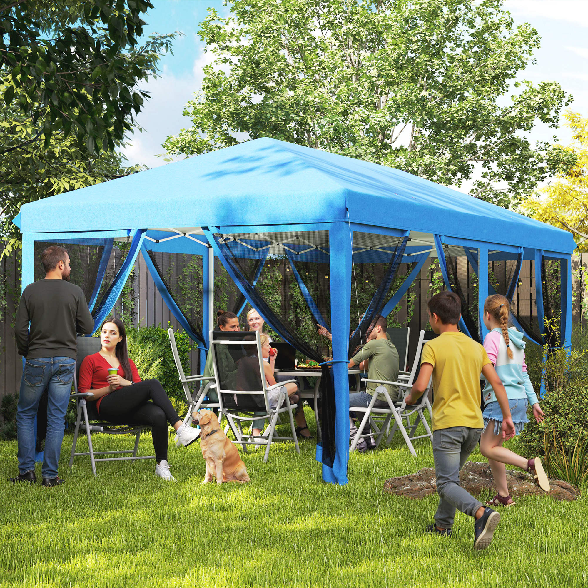 Outsunny 6 X 3(m) Pop Up Party Tent Canopy With 6 Removable Sidewalls - Image 11