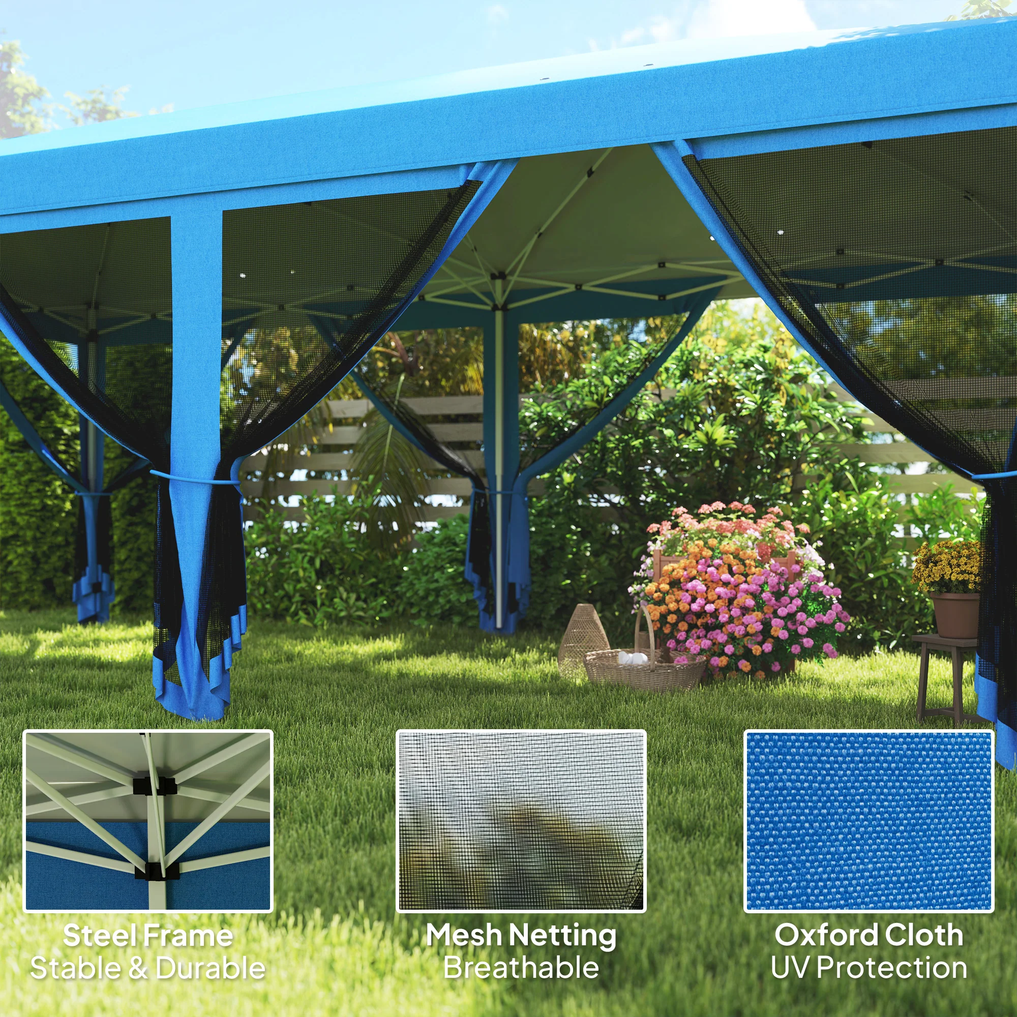 Outsunny 6 X 3(m) Pop Up Party Tent Canopy With 6 Removable Sidewalls - Image 12