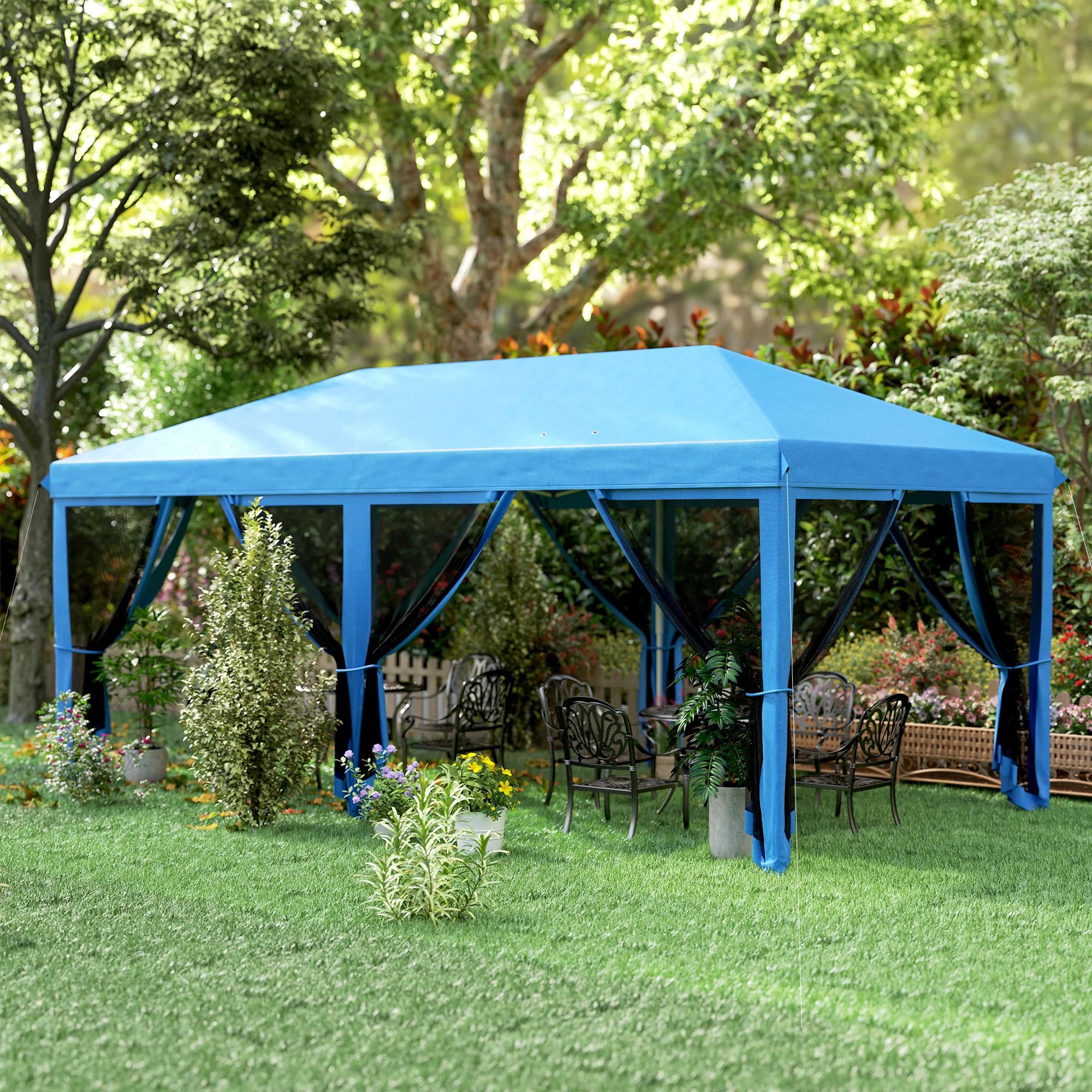 Outsunny 6 X 3(m) Pop Up Party Tent Canopy With 6 Removable Sidewalls - Image 17
