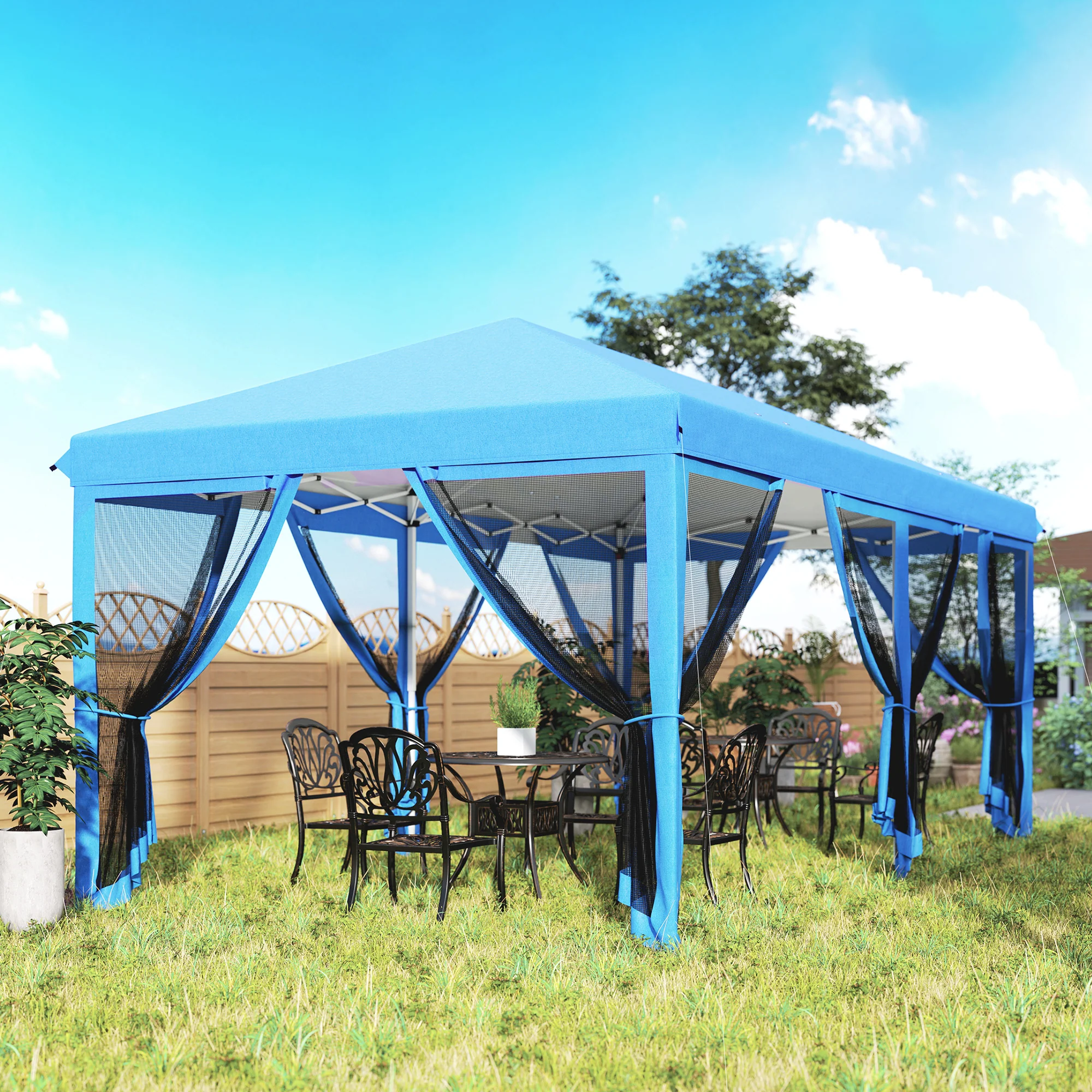 Outsunny 6 X 3(m) Pop Up Party Tent Canopy With 6 Removable Sidewalls - Image 18