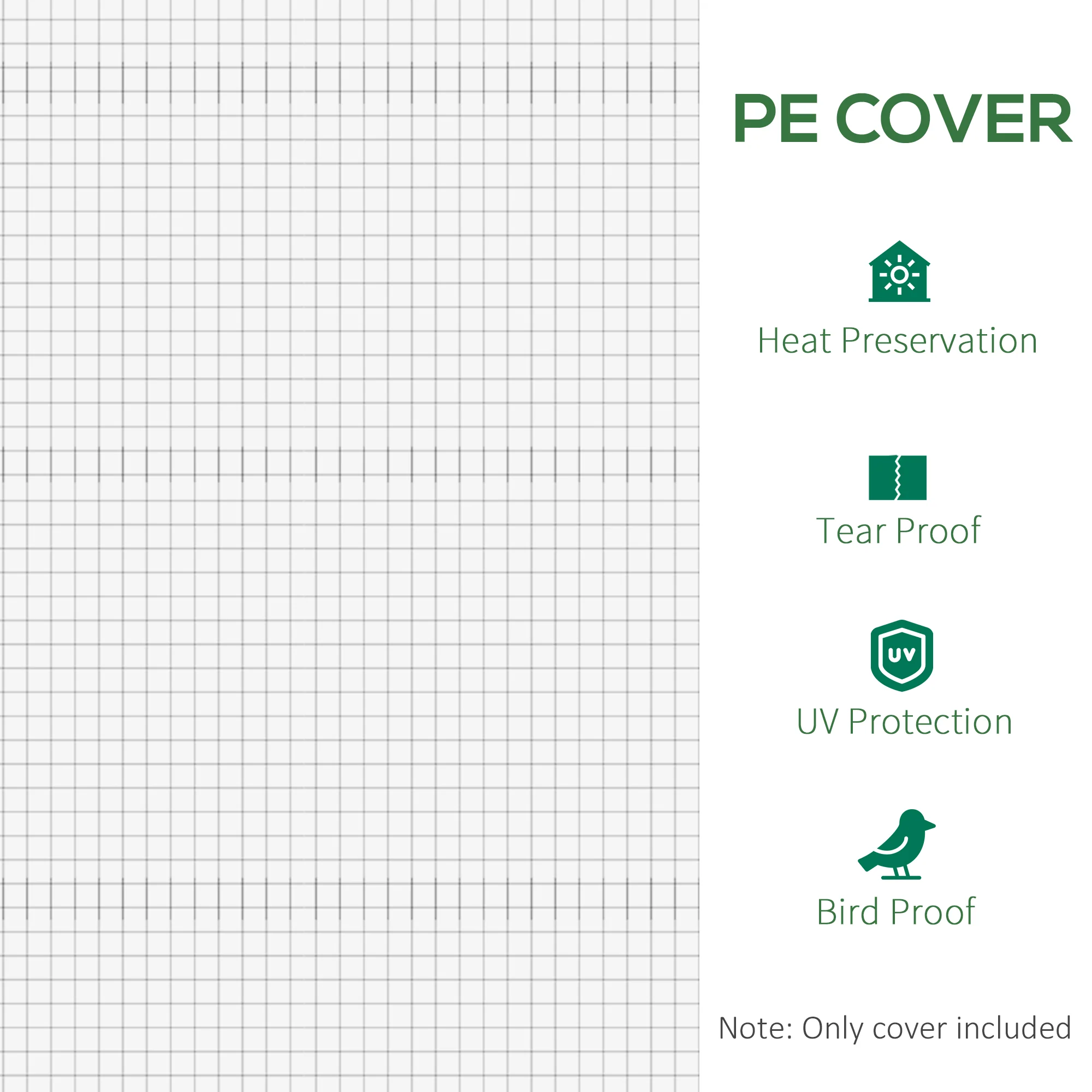 Outsunny 6x3x2m Greenhouse Replacement Cover ONLY for Tunnel Greenhouse White - Image 6