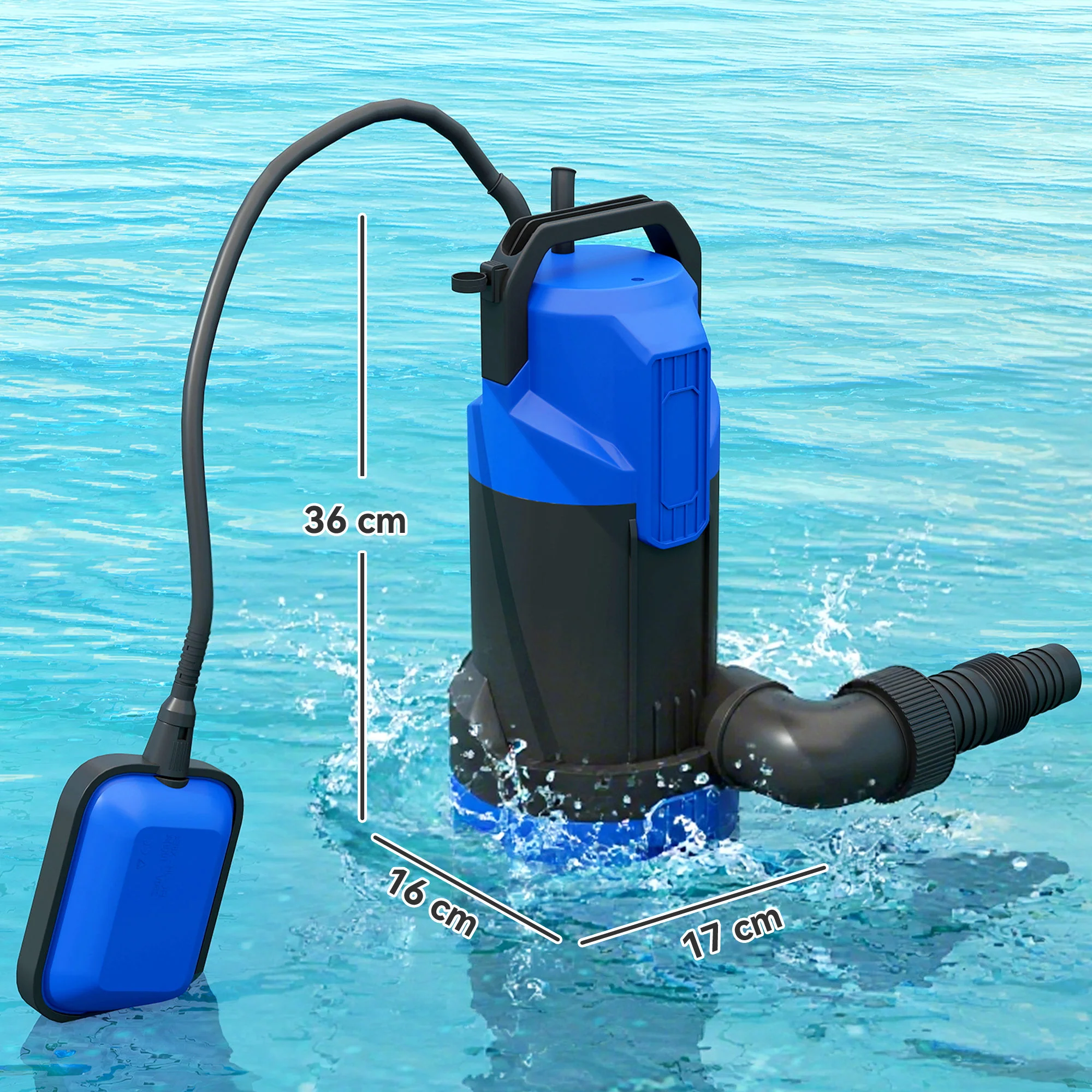 Outsunny 750W Water Pump With Float Switch, 20000L/H Electric Sump Pump - Image 5