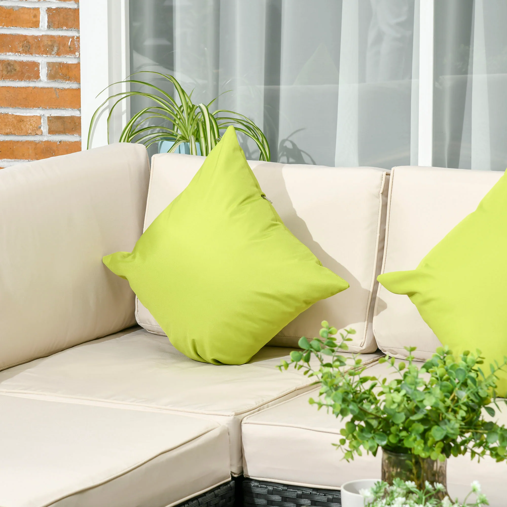 Outsunny 8 Pieces Patio Rattan Sofa Set Garden Furniture Set for Outdoor Black - Image 8