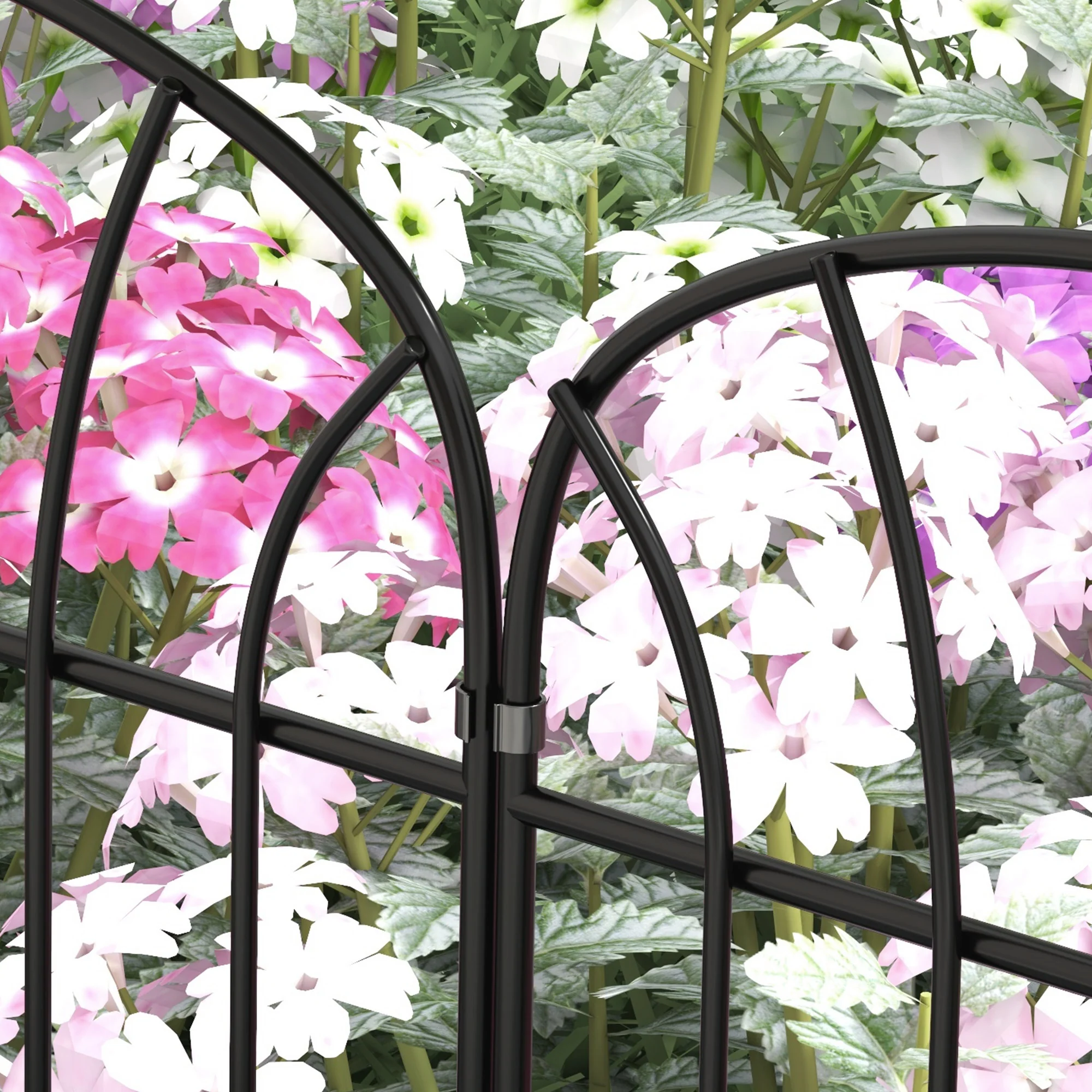 Outsunny 8PCs Decorative Garden Fencing 24in x 8.7ft Metal Border Edging - Image 9