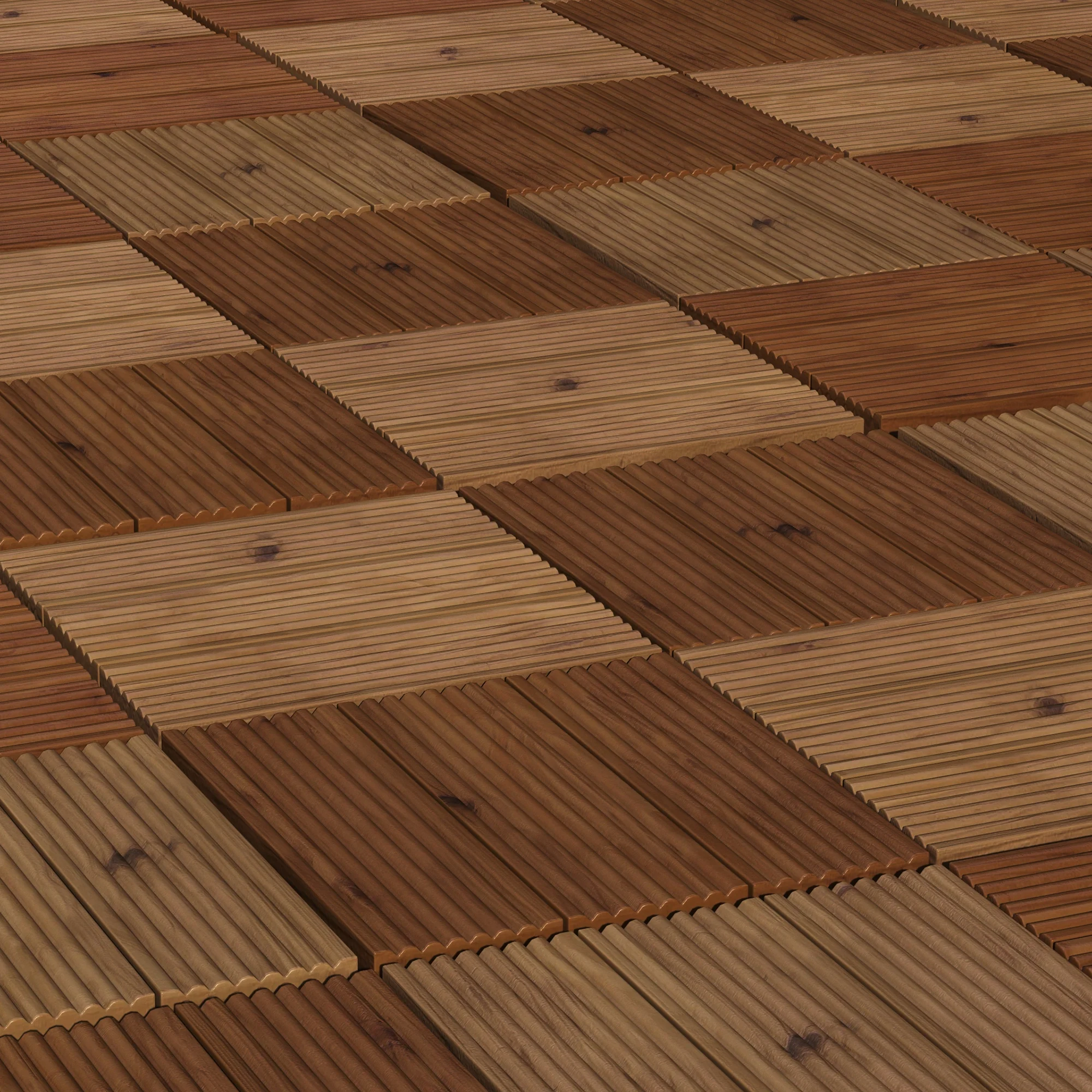 Outsunny 9 Pcs Interlocking Flooring Tiles for Patio, Balcony, Hot Tub, Brown - Image 7