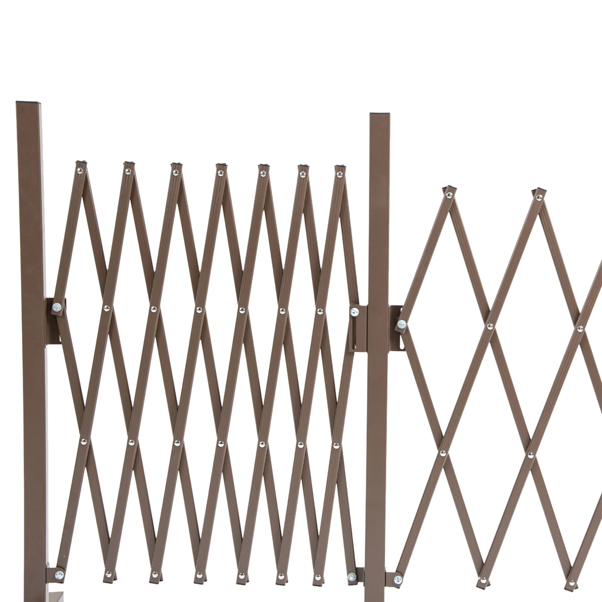 Outsunny Aluminium Alloy Fence Foldable Garden Screen Panel, Dark Brown - Image 7