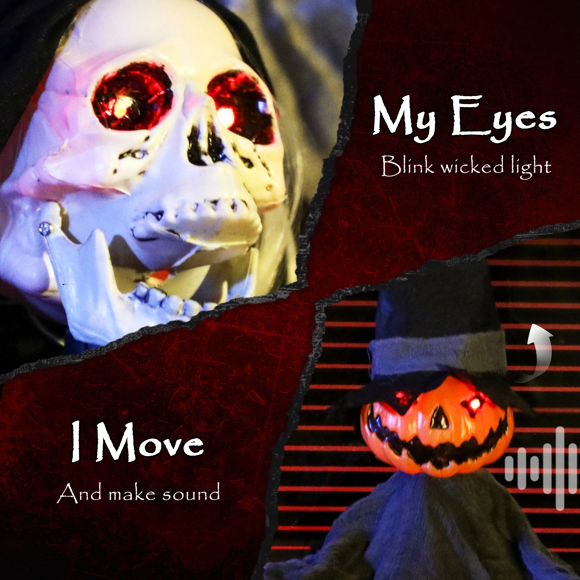 Outsunny Animated Halloween Skeleton Candy Dish for Party Decoration - Image 3