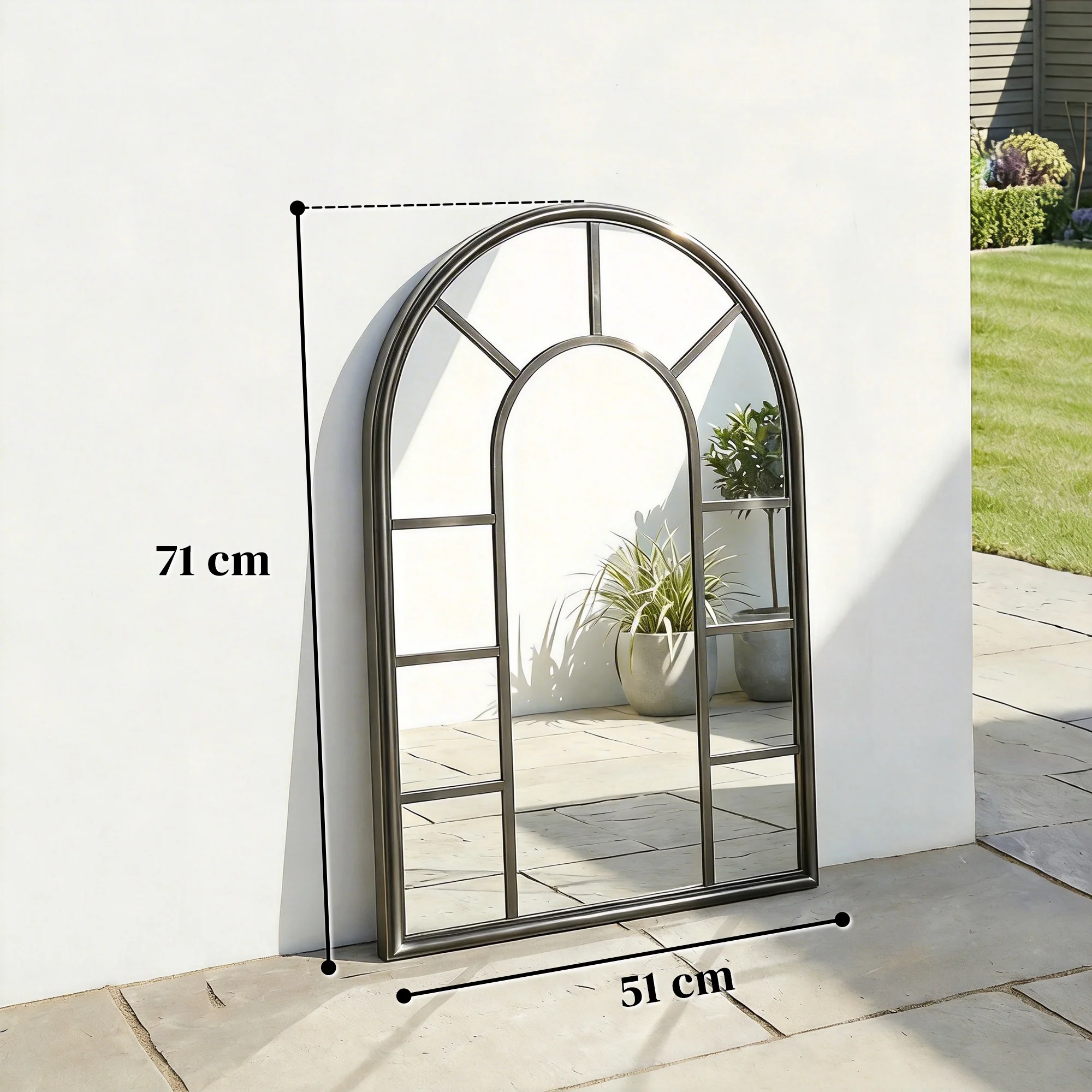 Outsunny Arched Mirror, Decorative Wall Mirrors, Black - Image 3