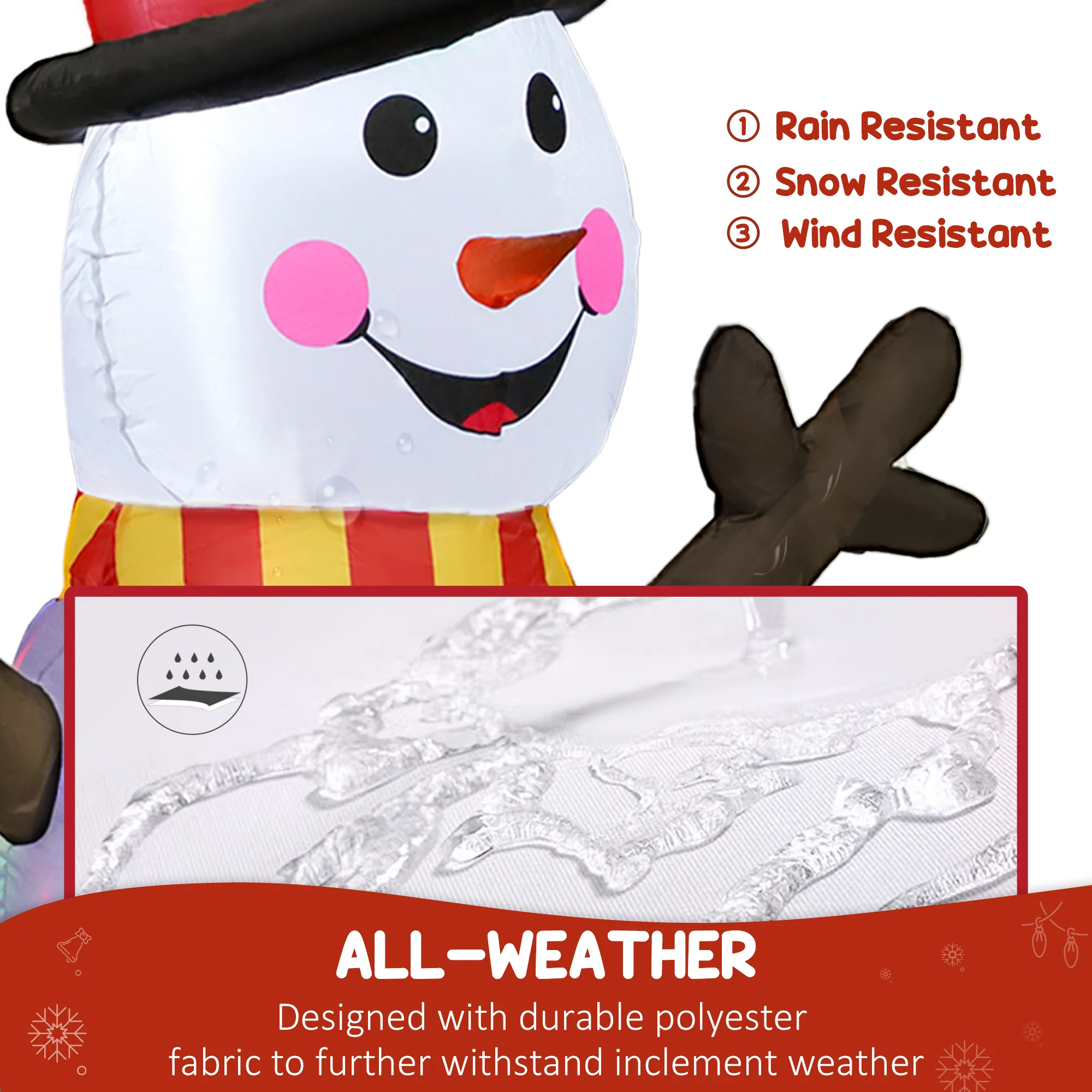 Outsunny Blow Up Christmas Inflatables With Flashing Projector Light - Image 7