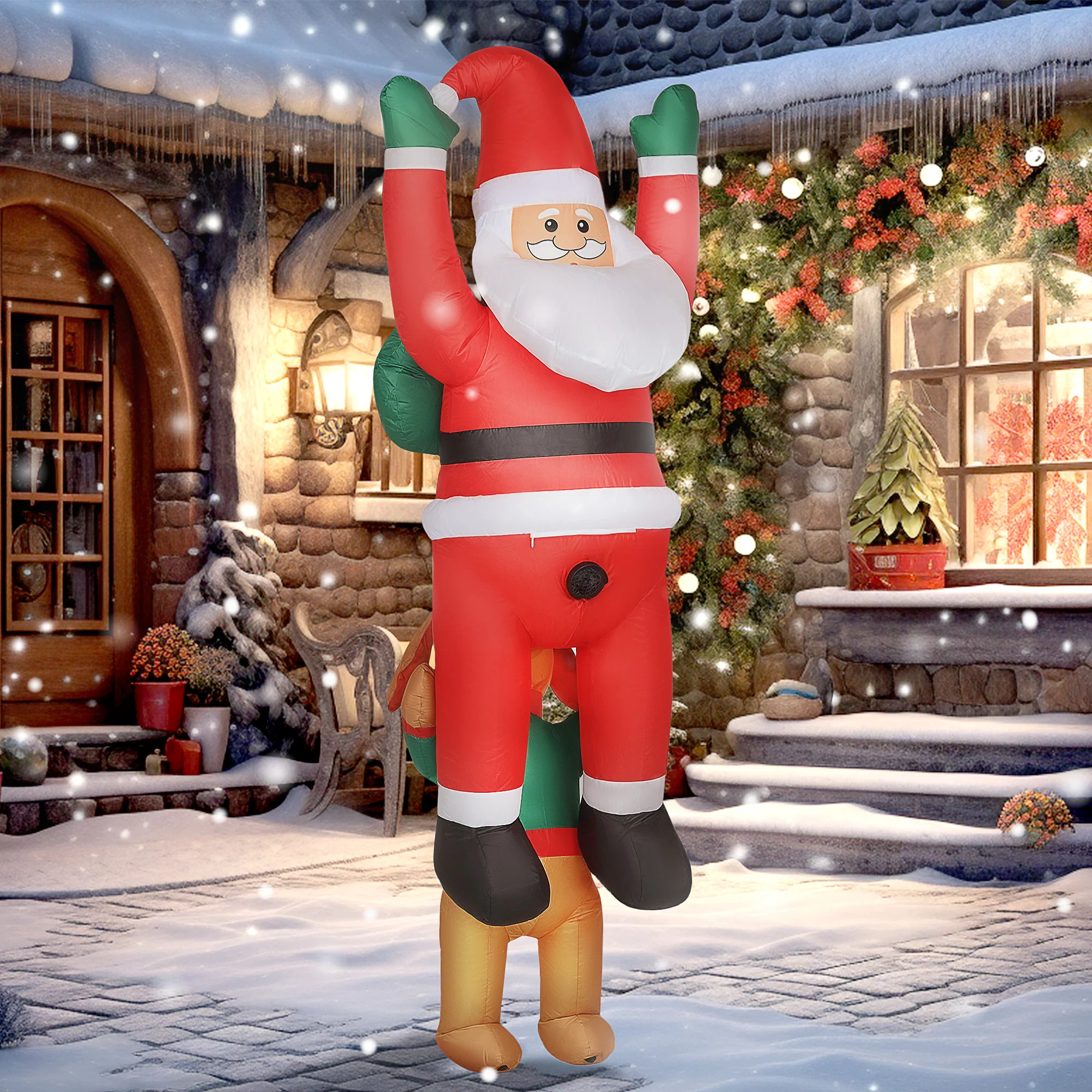Outsunny Blow Up Hanging Christmas Decoration with Built-in LED Lights - Image 2