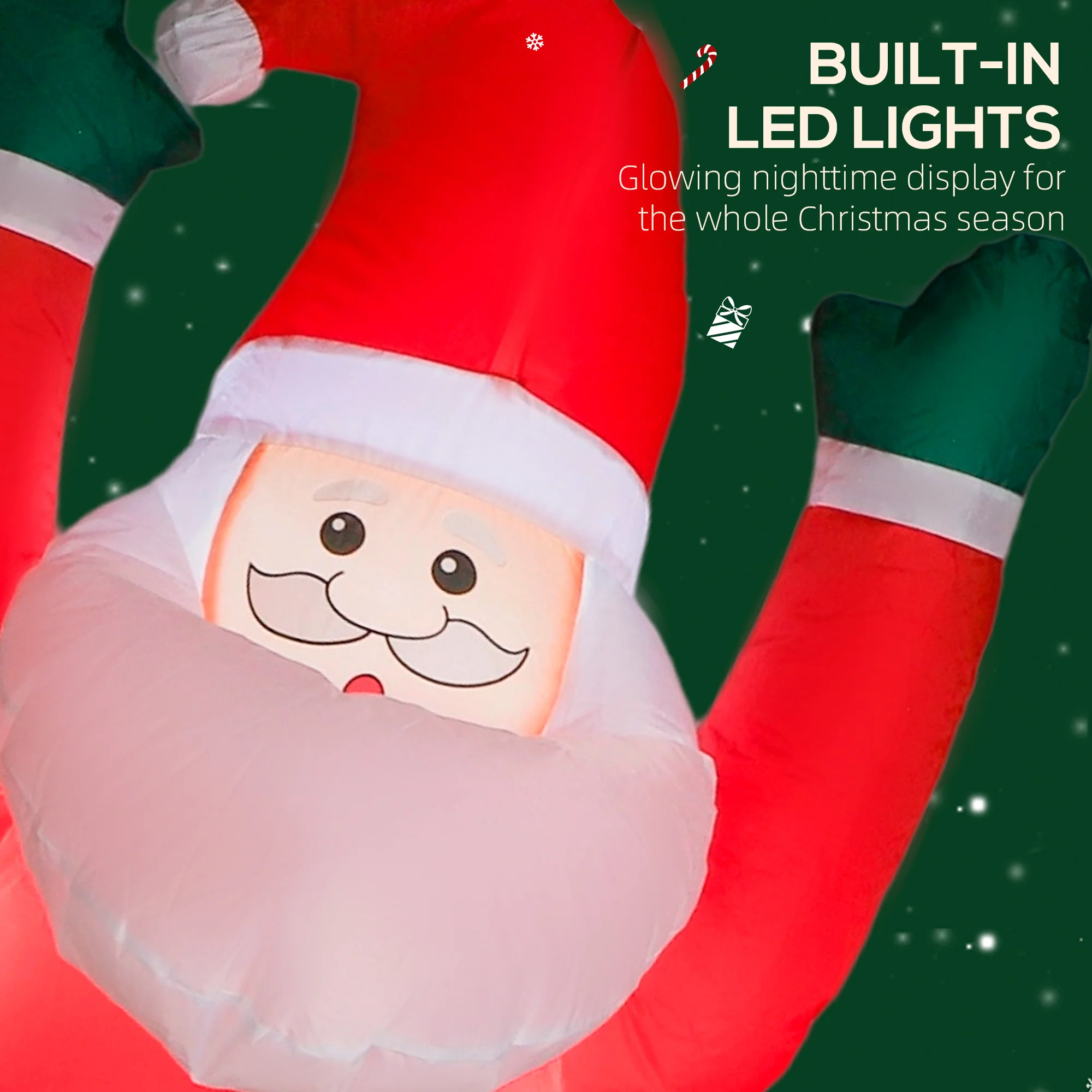 Outsunny Blow Up Hanging Christmas Decoration with Built-in LED Lights - Image 3
