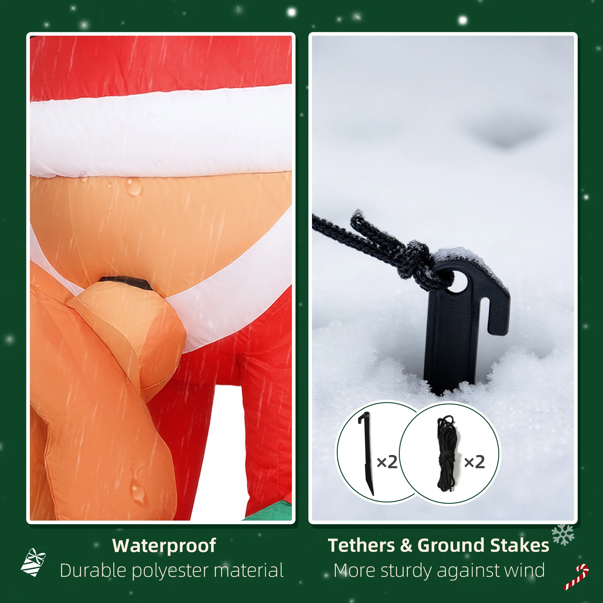 Outsunny Blow Up Hanging Christmas Decoration with Built-in LED Lights - Image 6