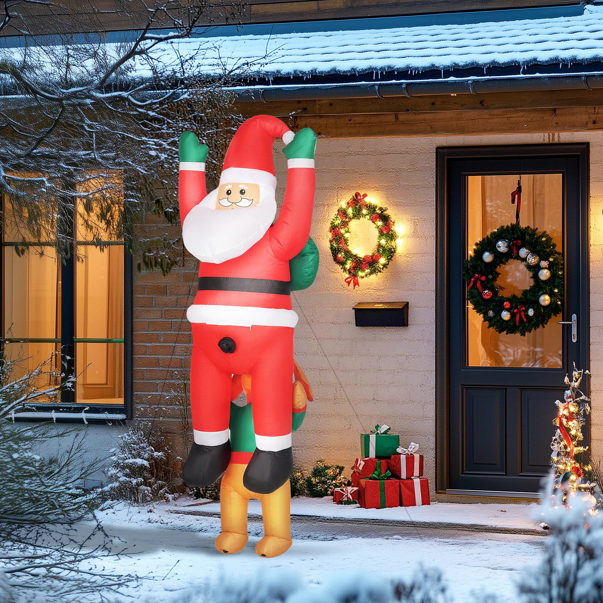 Outsunny Blow Up Hanging Christmas Decoration with Built-in LED Lights - Image 7