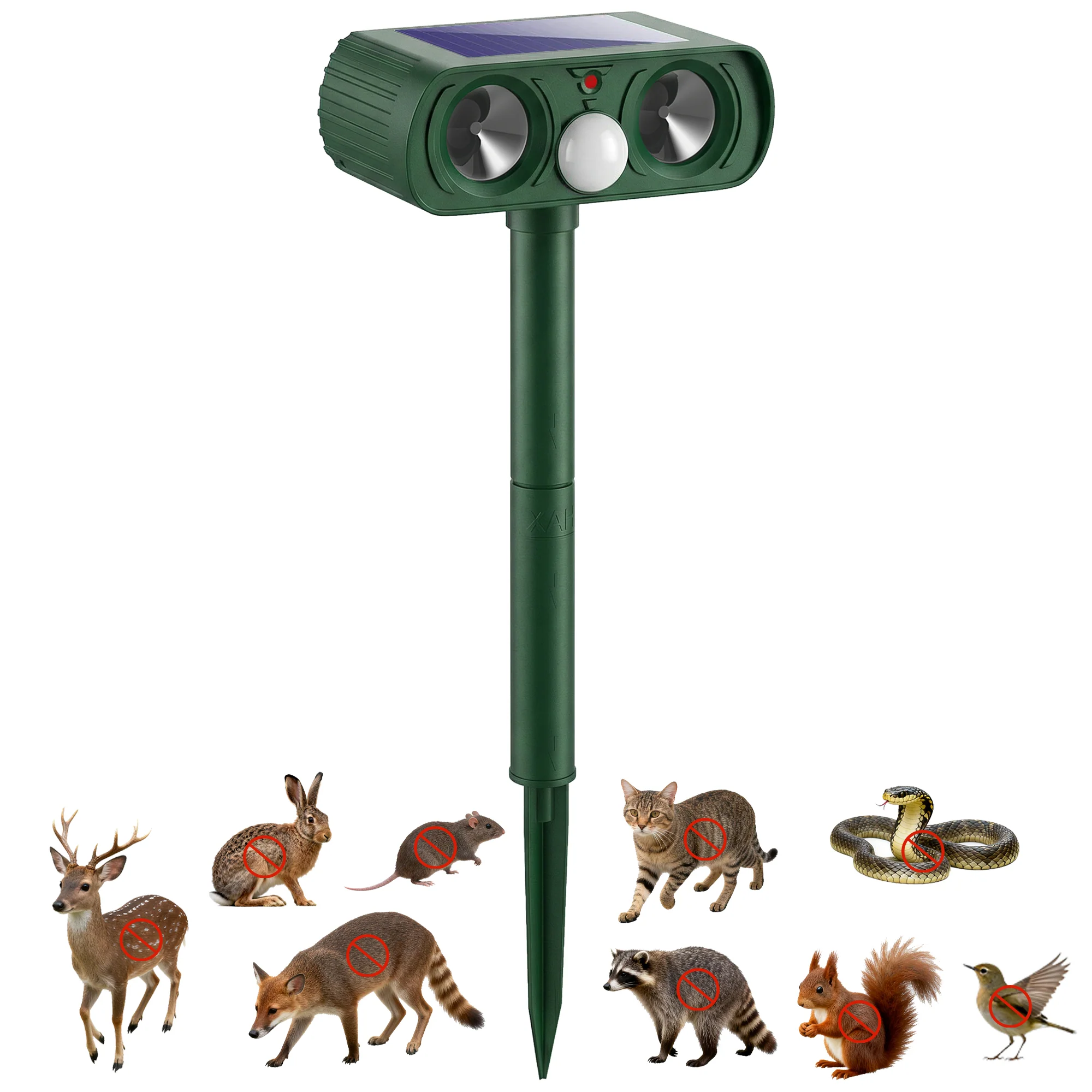 Outsunny Cat Repellent For Gardens, Solar Ultrasonic PIR Fox Cat Deterrent
