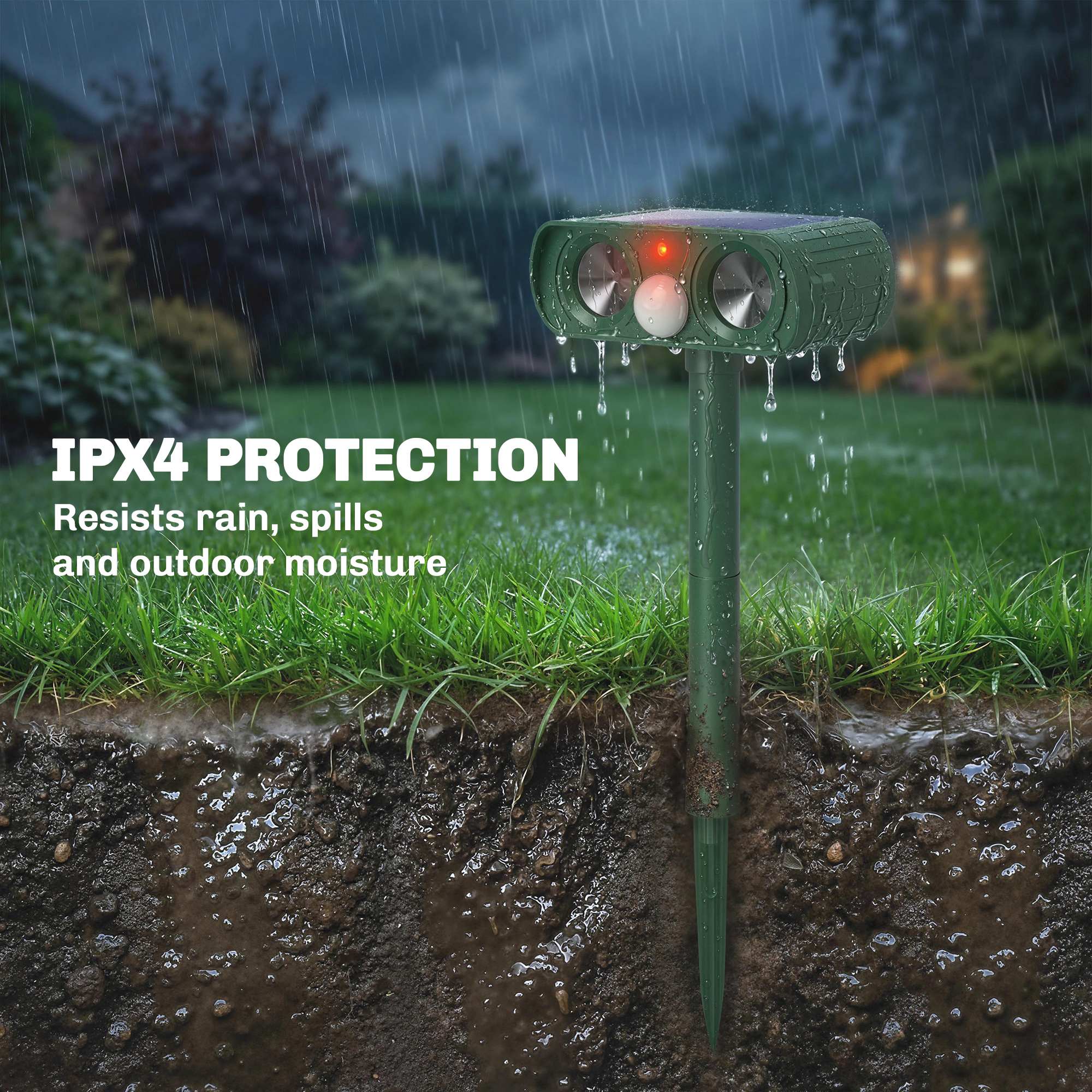 Outsunny Cat Repellent For Gardens, Solar Ultrasonic PIR Fox Cat Deterrent - Image 7