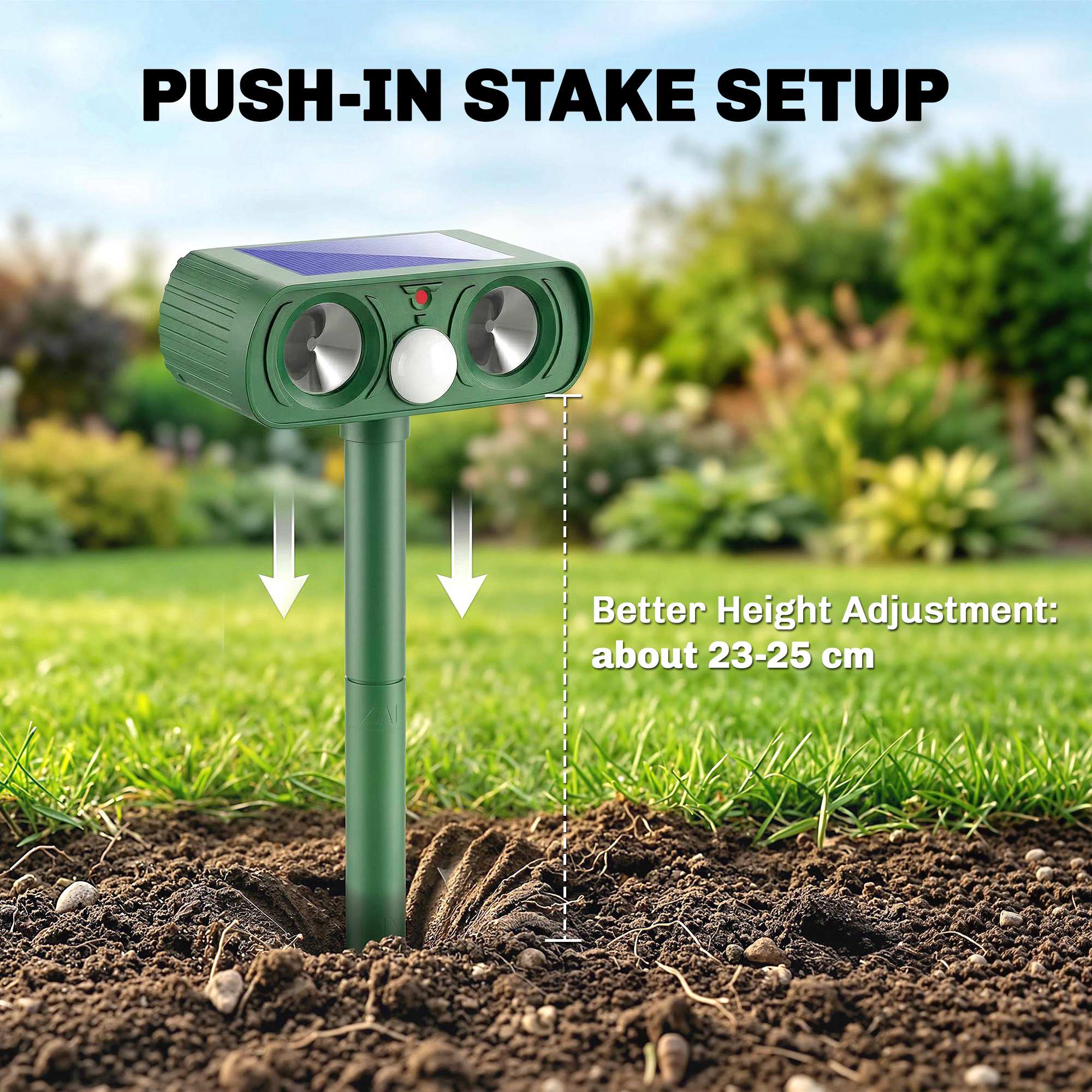Outsunny Cat Repellent For Gardens, Solar Ultrasonic PIR Fox Cat Deterrent - Image 8